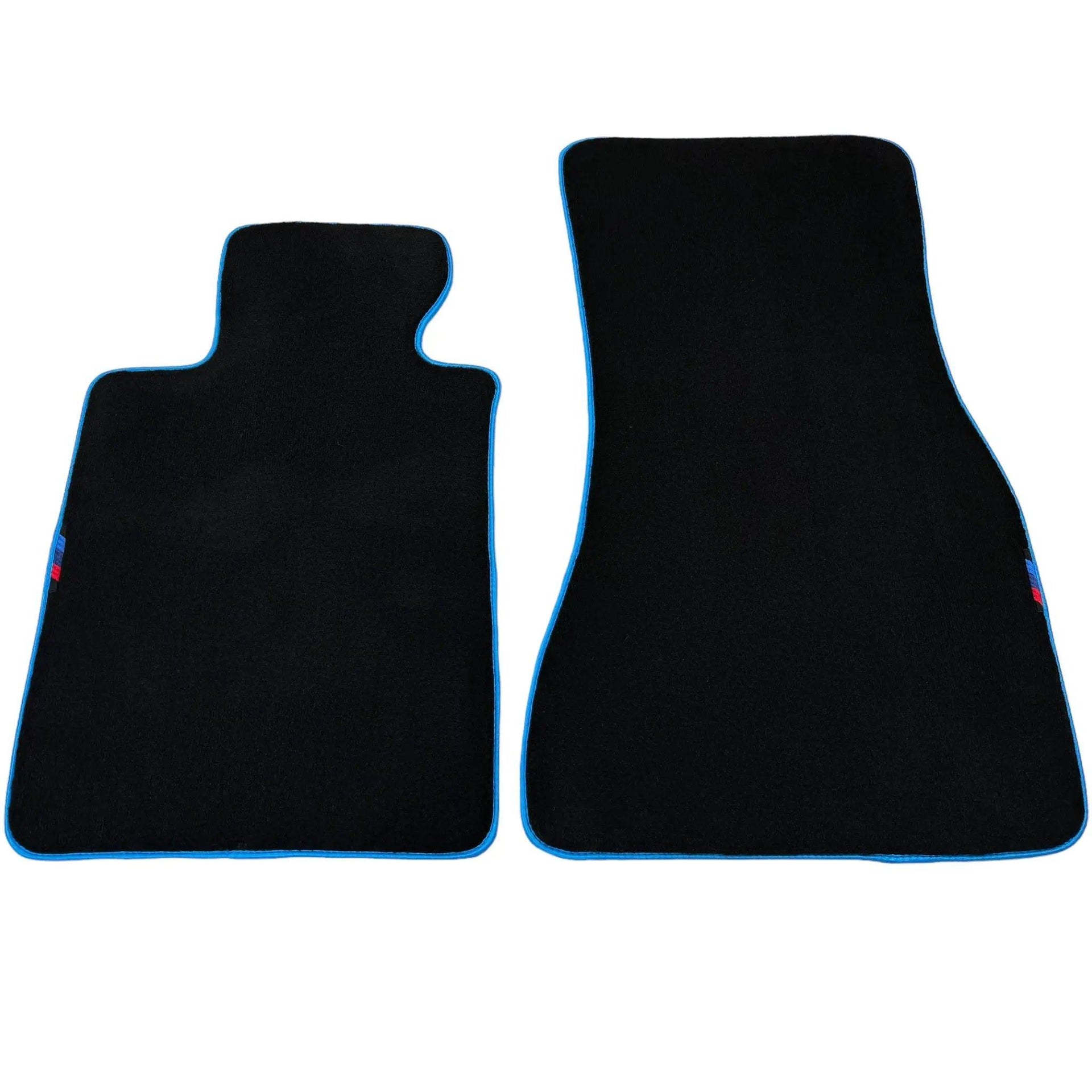 Black Mats For BMW 6 Series E64 Convertible | Sky Blue Trim - AutoWin
