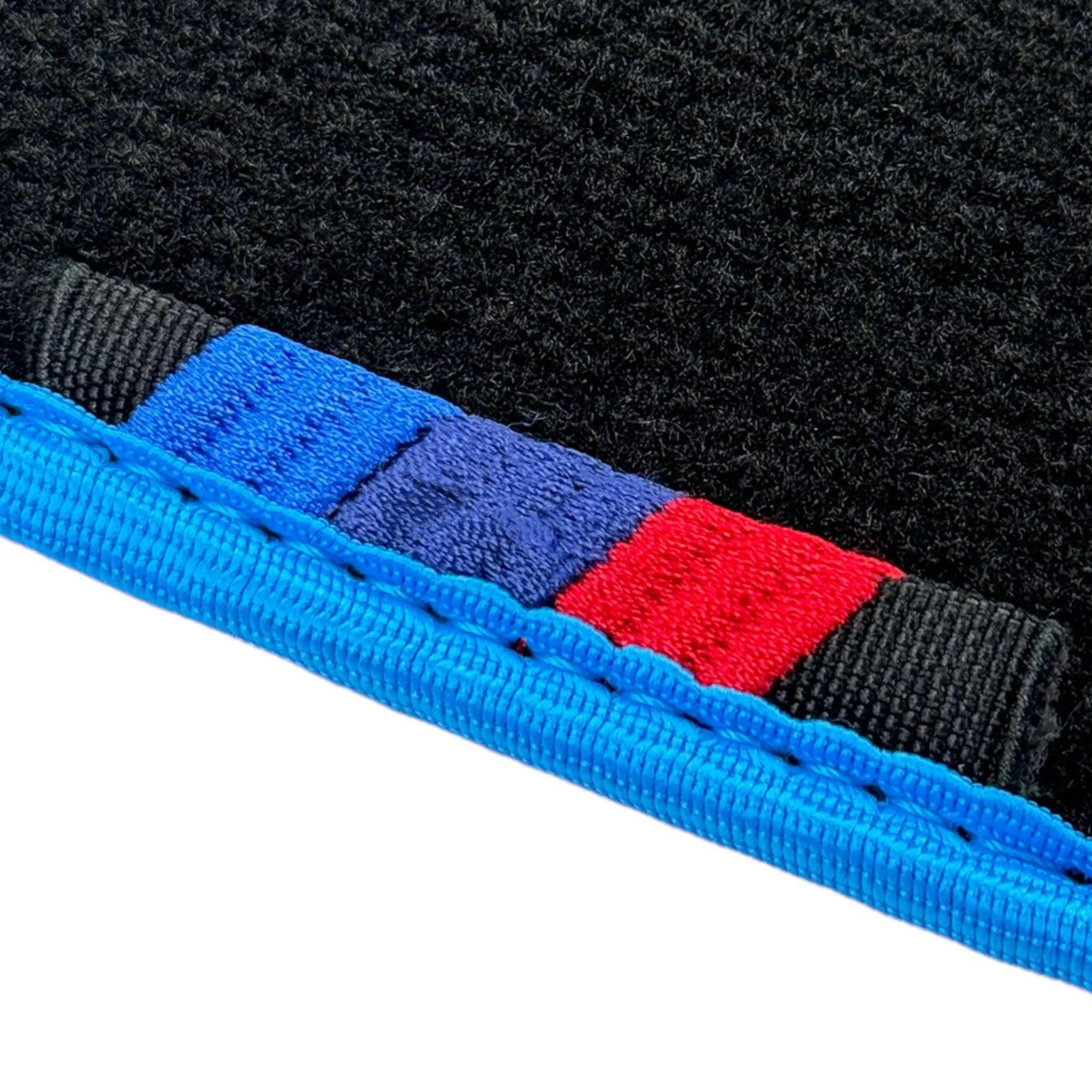 Black Mats For BMW 8 Series E31 2-door Coupe | Sky Blue Trim - AutoWin