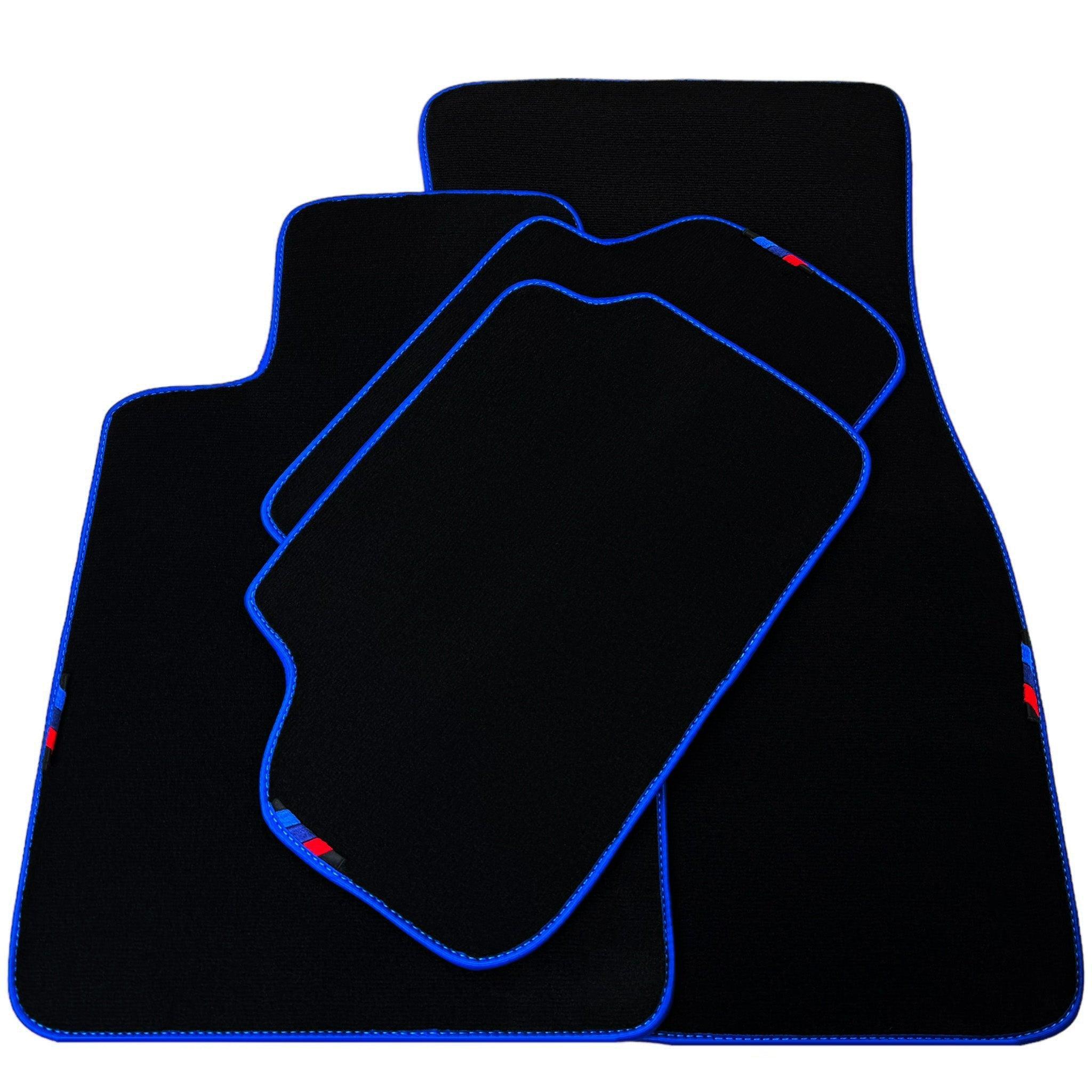 Black Mats For BMW M5 E60 | Blue Trim - AutoWin