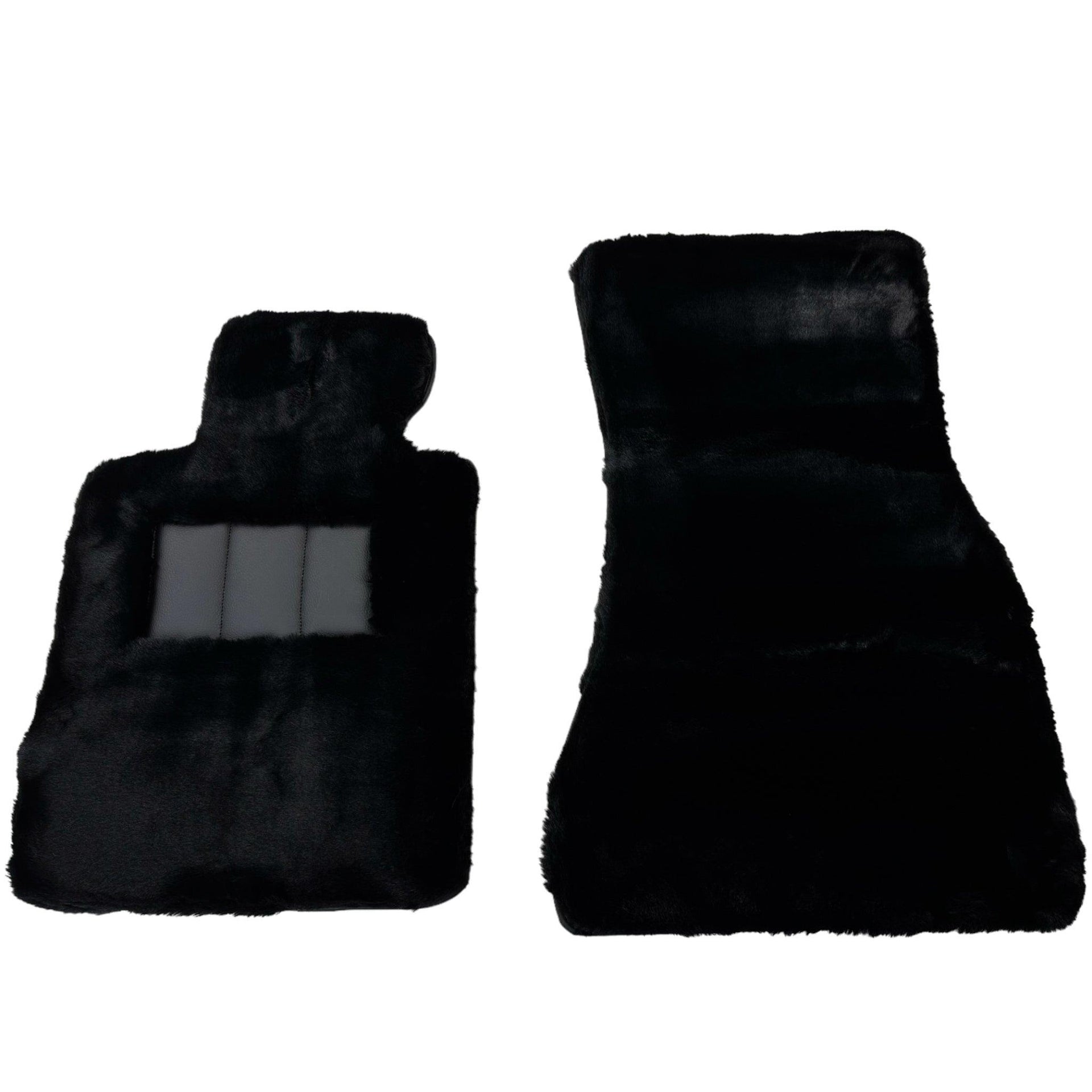 Black Sheepskin Floor Floor Mats For BMW 7 Series F01 - AutoWin