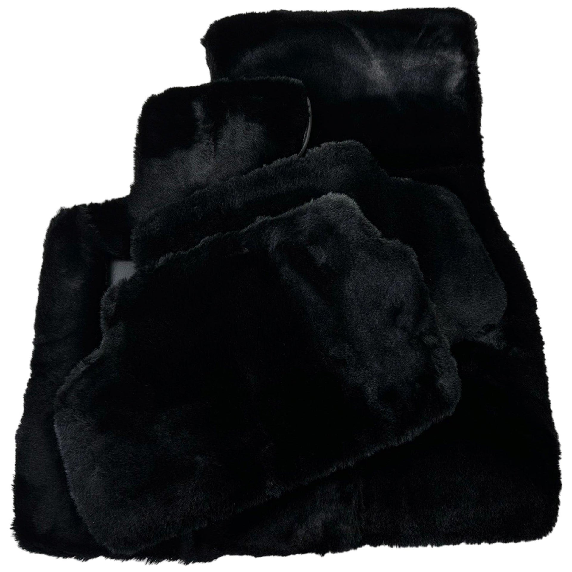 Black Sheepskin Floor Floor Mats For BMW X4 Series F26 - AutoWin