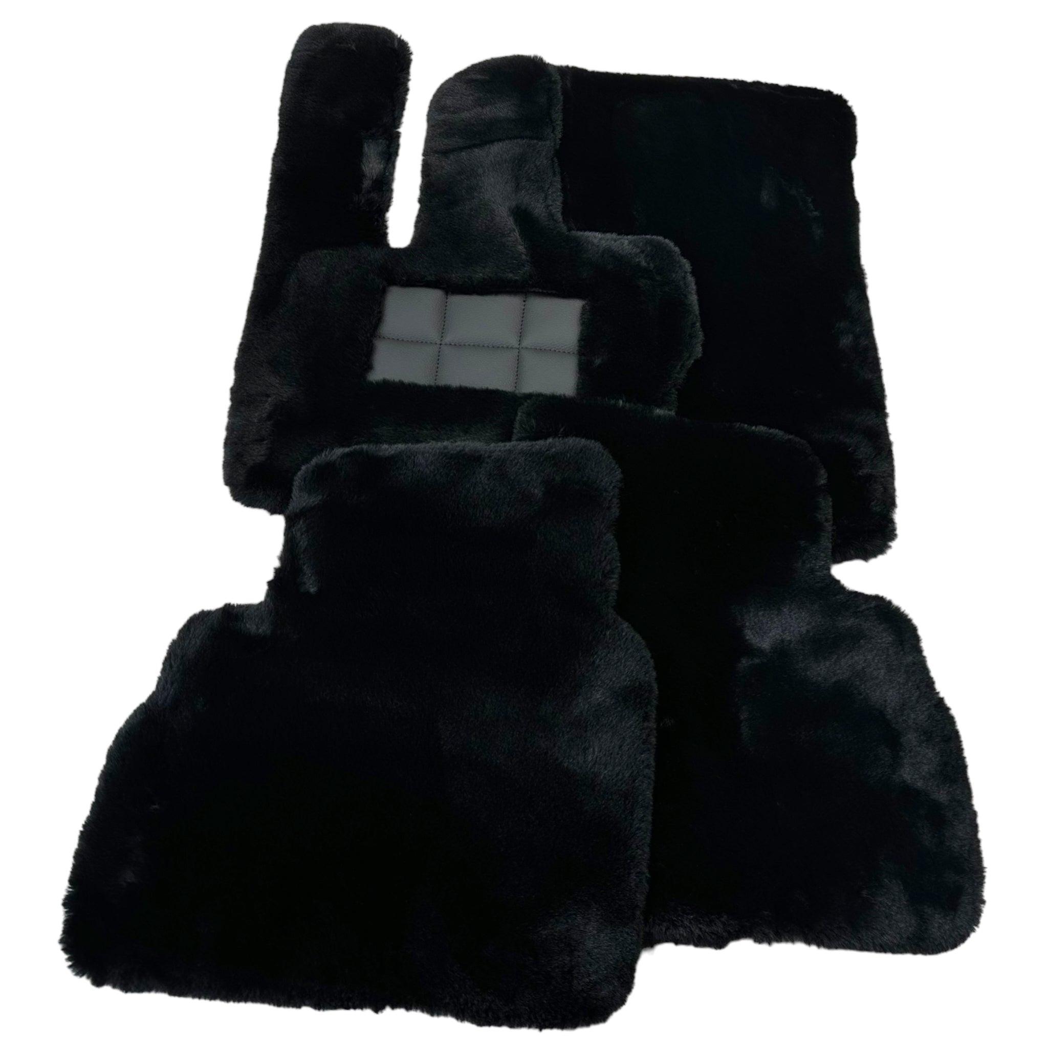Black Sheepskin Floor Mats For Mercedes Benz C-Class CL203 Coupe (2000-2008) | ER56 Design - AutoWin