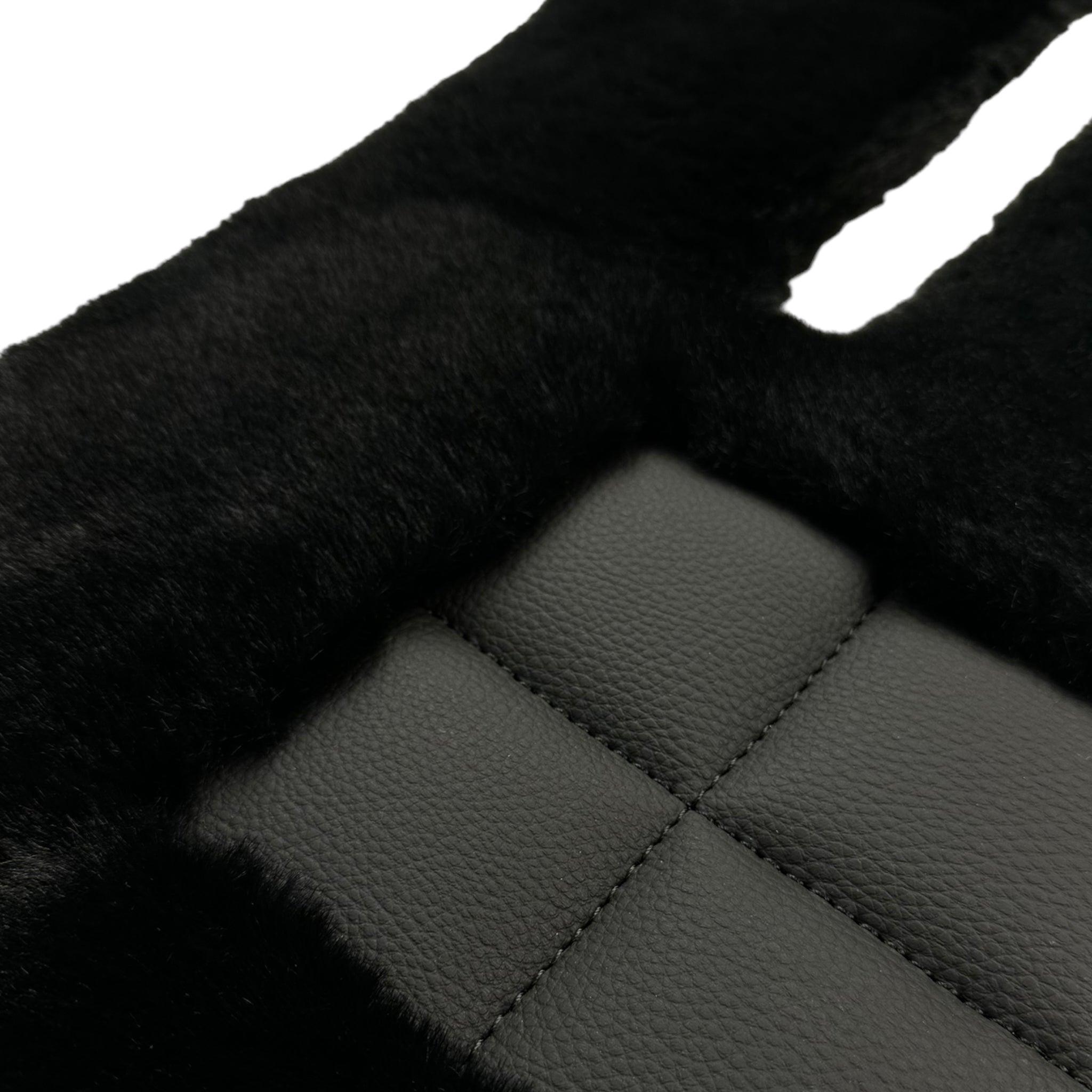 Black Sheepskin Floor Mats For Mercedes Benz C-Class CL203 Coupe (2000-2008) | ER56 Design - AutoWin