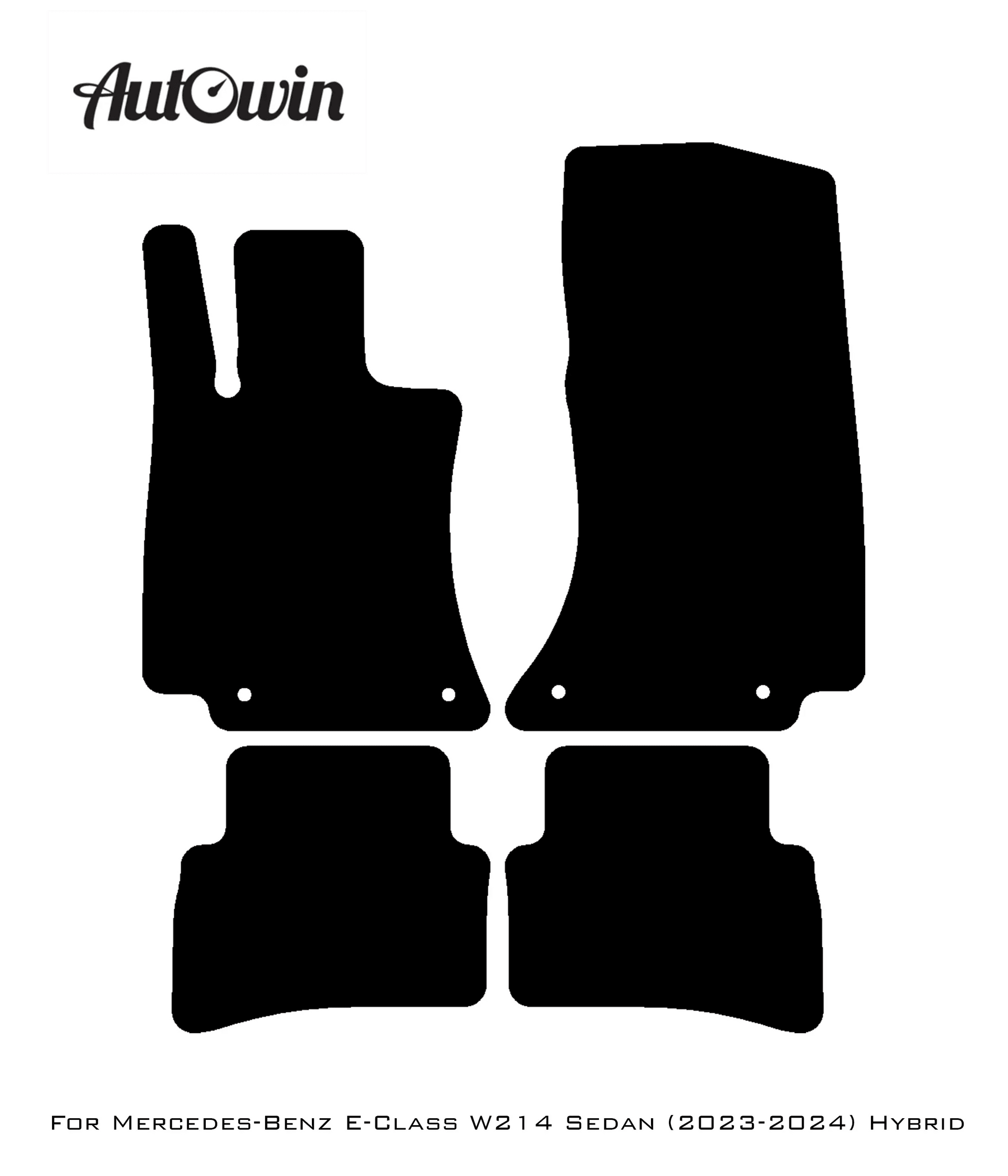 Black Sheepskin Floor Mats For Mercedes Benz E-Class W214 Sedan (2023-2024) Hybrid | ER56 Design - AutoWin