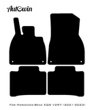 Black Sheepskin Floor Mats For Mercedes Benz EQS-Class V297 (2021-2023) | ER56 Design - AutoWin