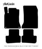 Black Sheepskin Floor Mats For Mercedes Benz GLA-Class X156 (2017-2020) | ER56 Design - AutoWin