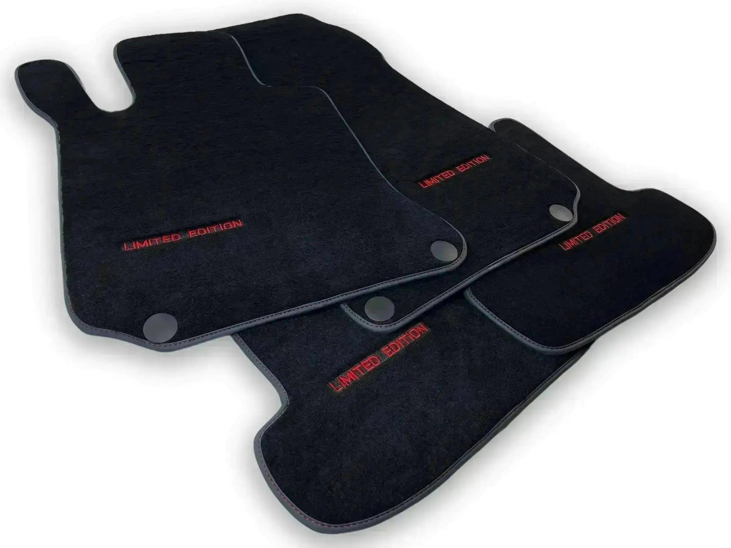 Black Sheepskin Floor Mats For Mercedes Benz GLK-Class X204 (2008-2012) | ER56 Design - AutoWin