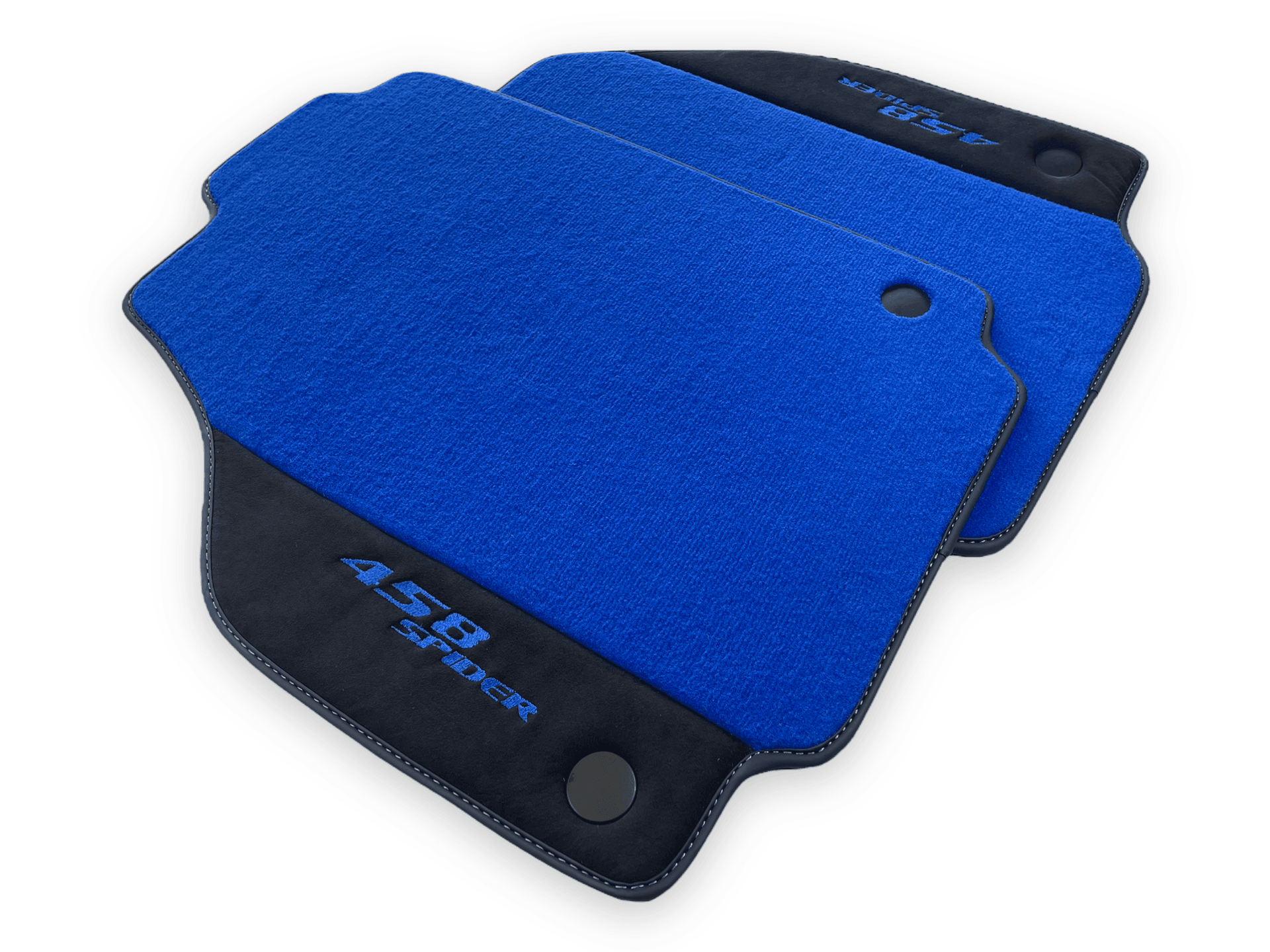 Blue Floor Mats For Ferrari 458 Spider 2012-2015 Alcantara Leather - AutoWin