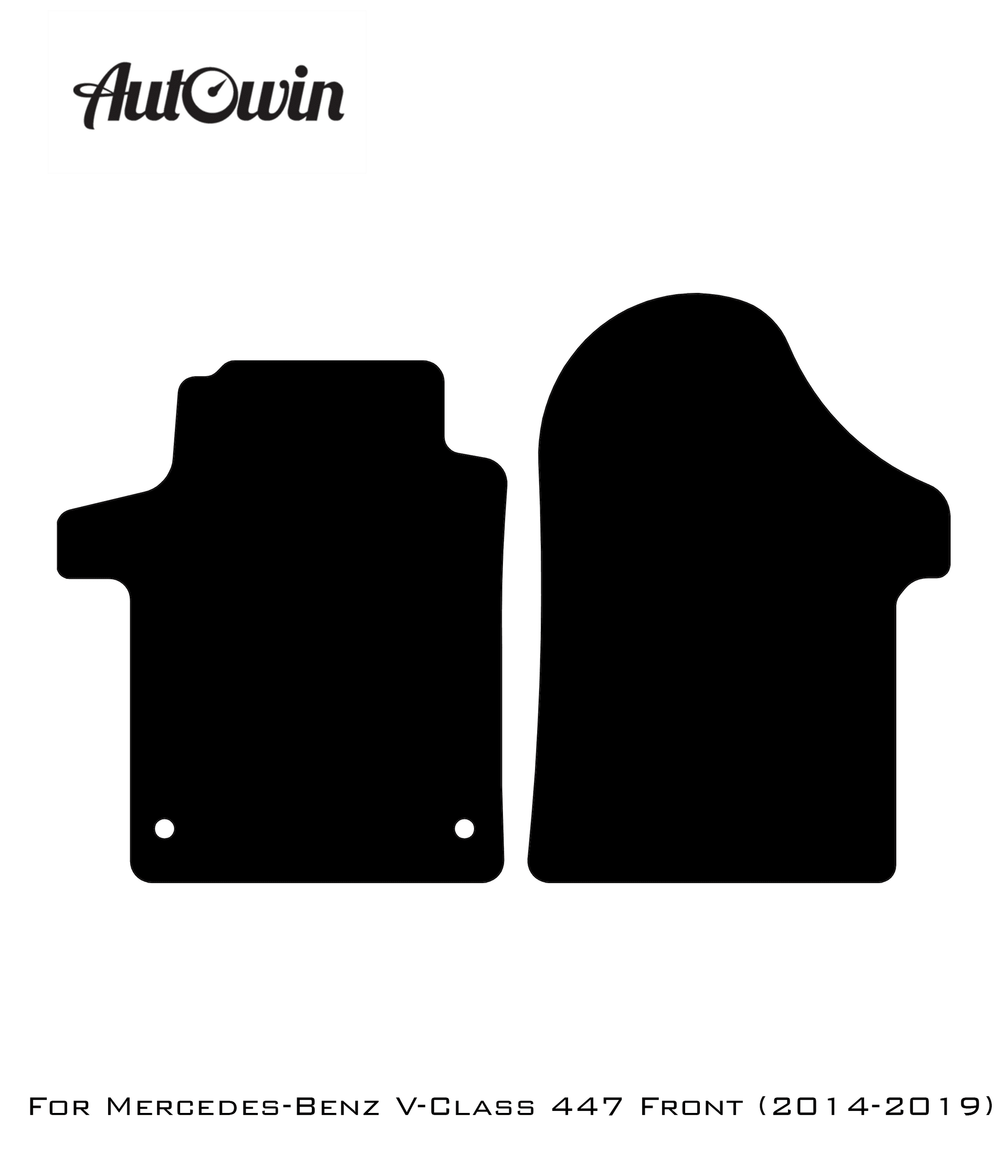 Dark Blue Floor Mats For Mercedes Benz V-Class 447 Front (2014-2019) | Limited Edition - AutoWin