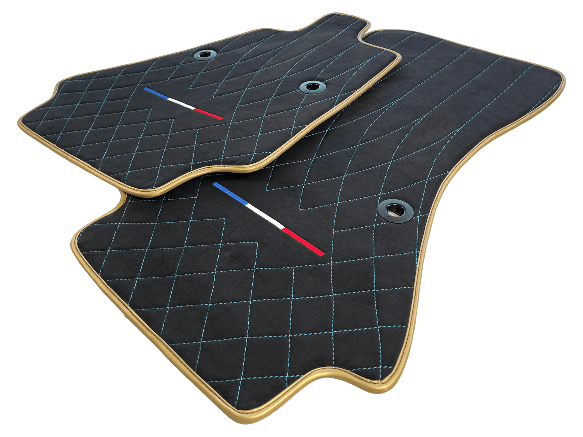 Floor Mats For Bugatti Chiron Alcantara Leather Gold Edition - AutoWin