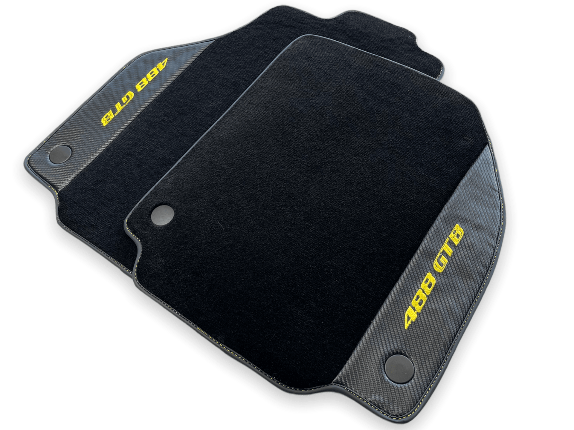 Floor Mats For Ferrari 488 GTB 2015-2022 Carpet With Carbon Fiber - AutoWin
