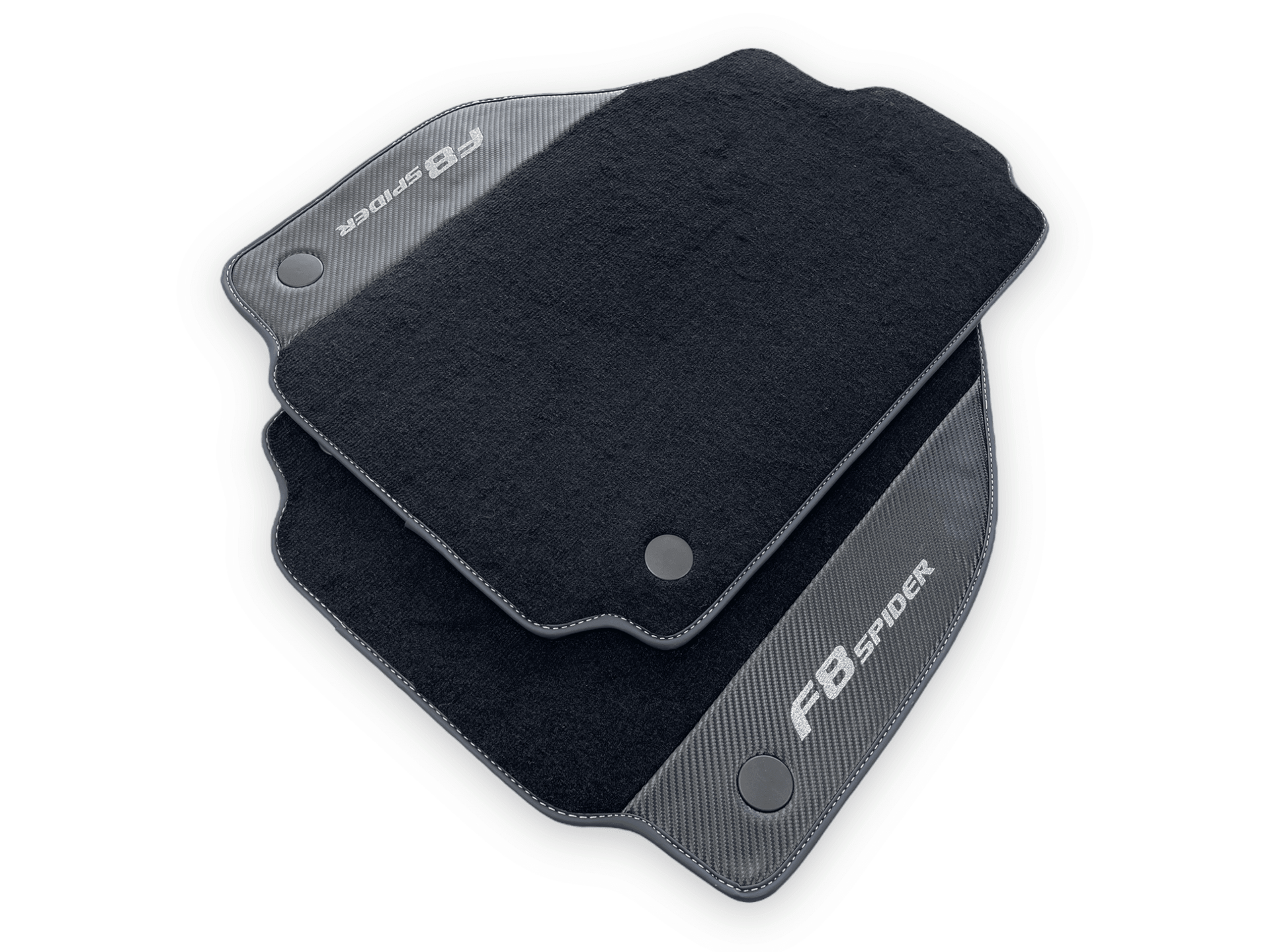 Floor Mats For Ferrari F8 Spider 2019-2022 With Carbon Fiber Leather - AutoWin