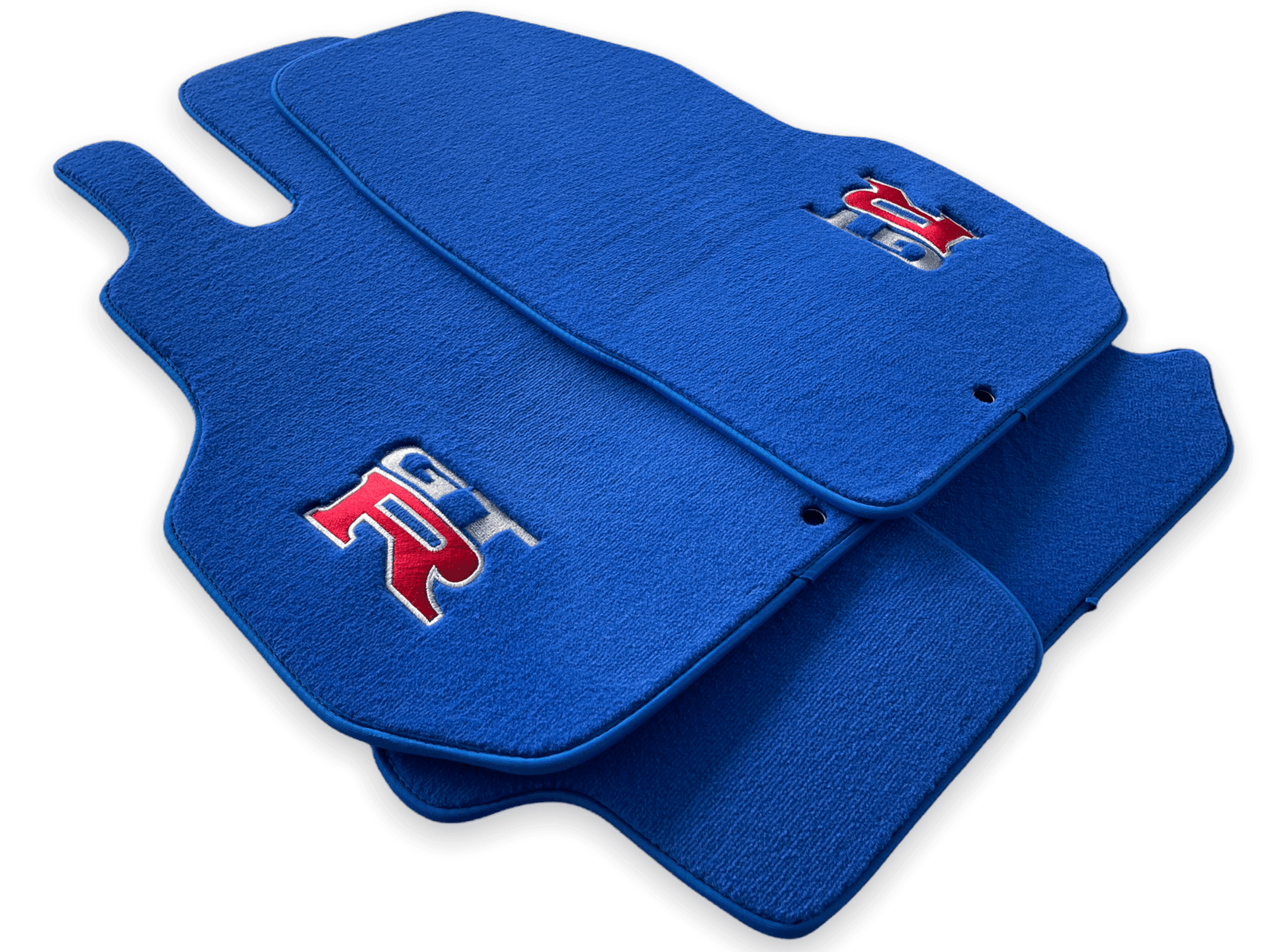 Floor Mats for Nissan GT-R - Tailored Blue Carpets Set with GTR Emblem | AutoWin
