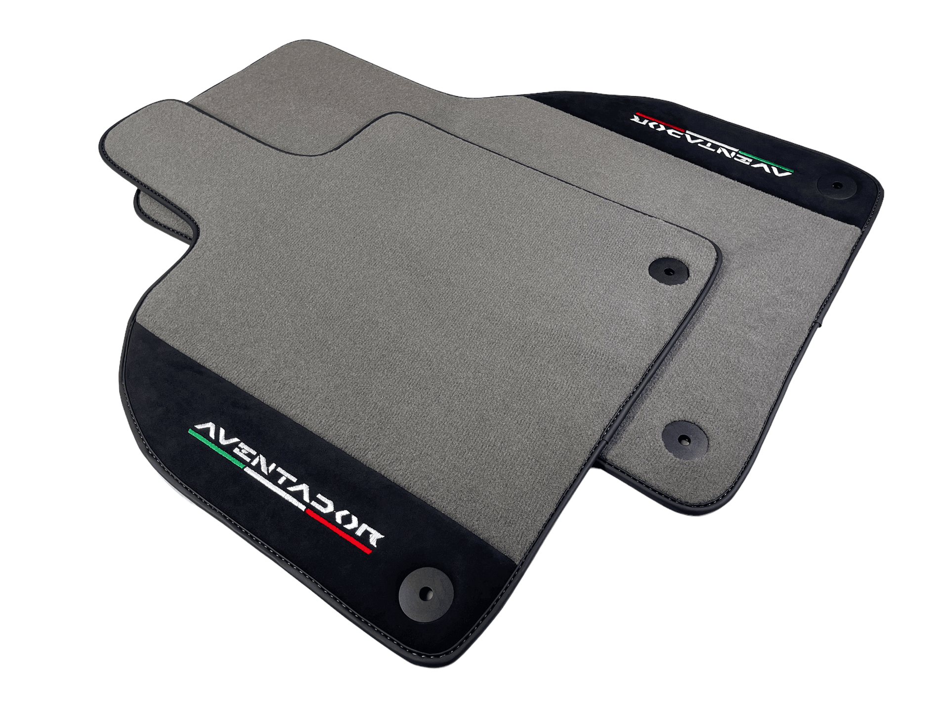 Gray Floor Mats for Lamborghini Aventador With Alcantara Leather - AutoWin