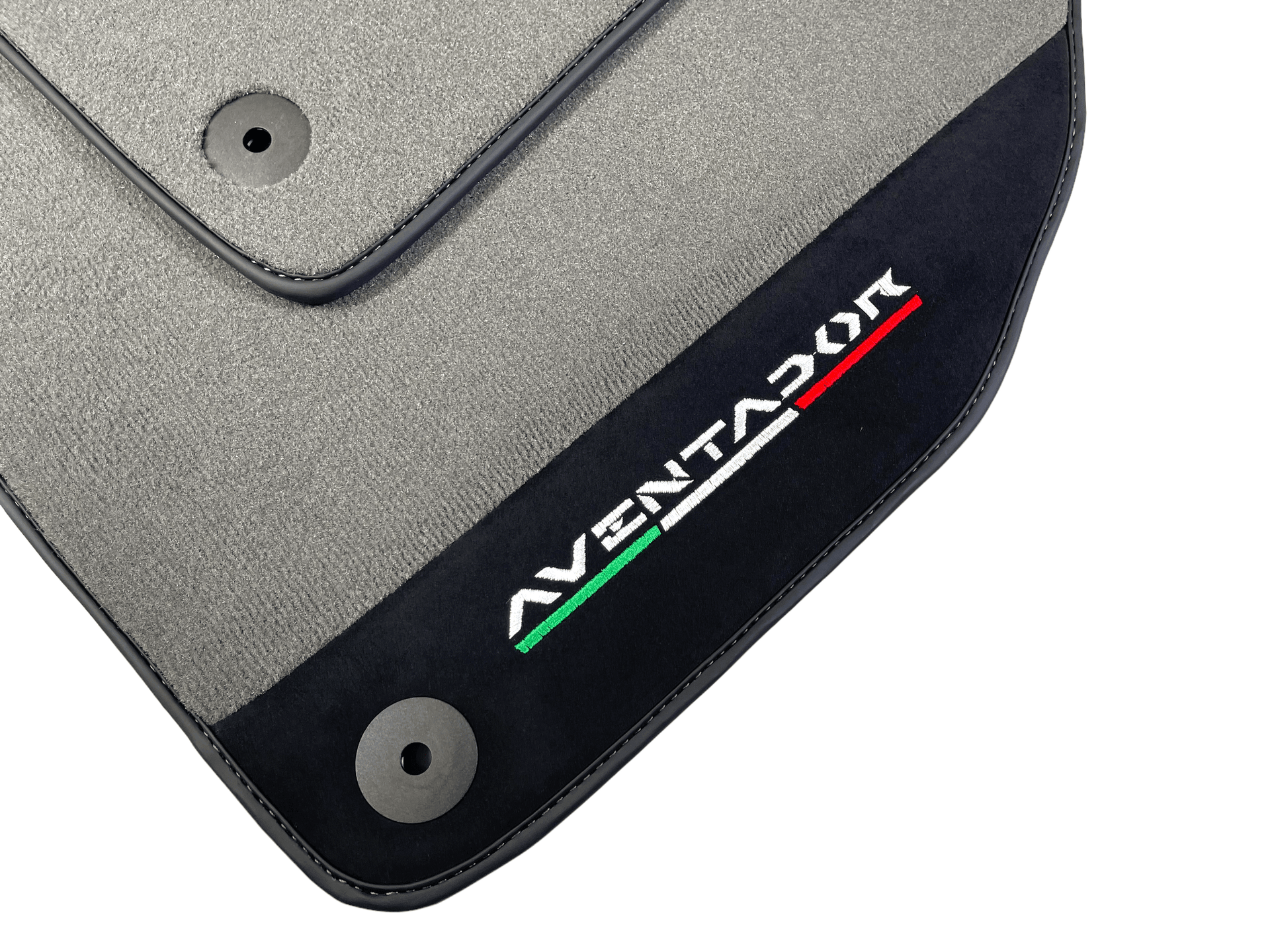 Gray Floor Mats for Lamborghini Aventador With Alcantara Leather - AutoWin