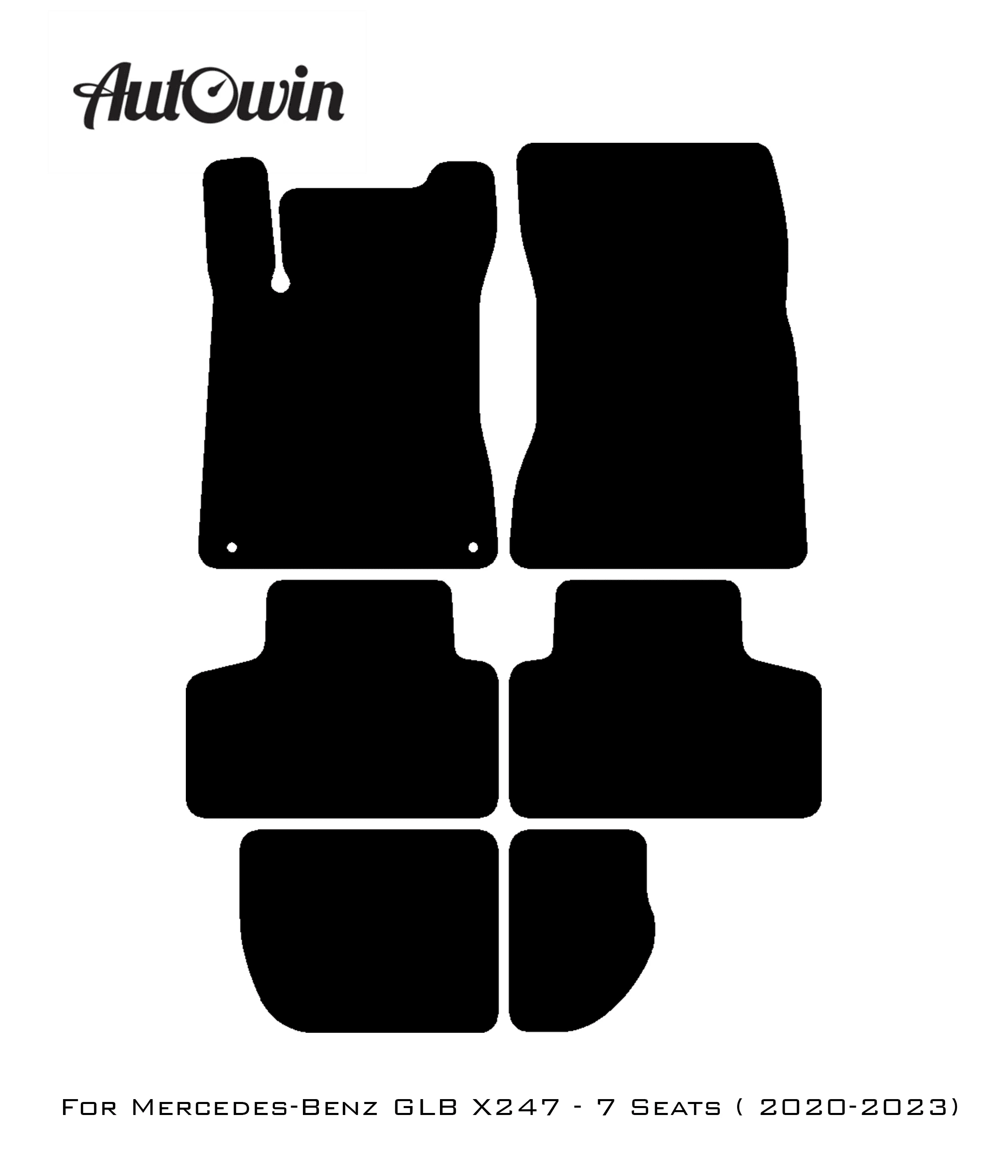 Gray Floor Mats For Mercedes Benz GLB-Class X247 (2020-2023) | Limited Edition - AutoWin