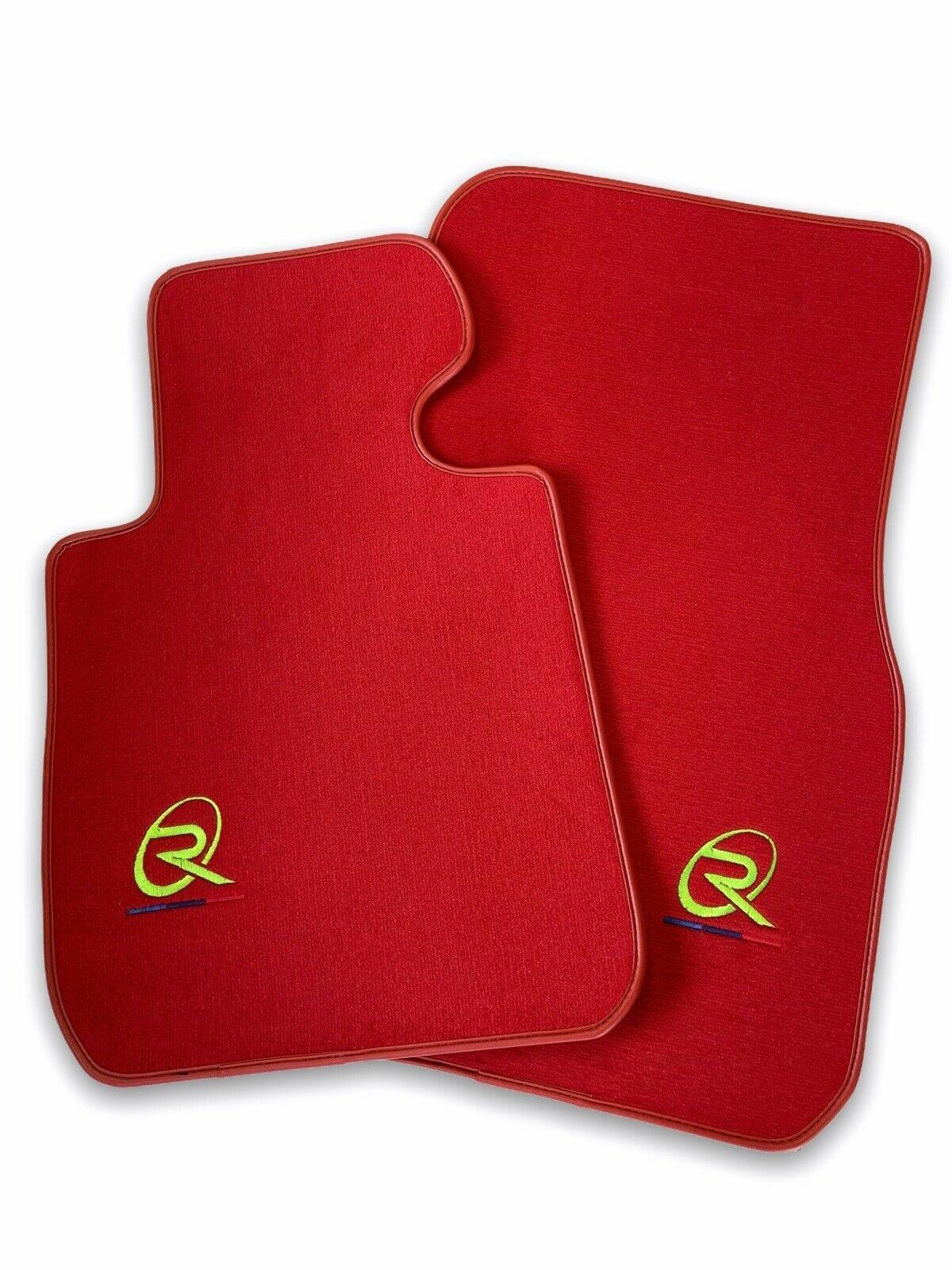 Red Floor Mats For BMW 5 Series E34 Sedan ROVBUT Brand Tailored Set Perfect Fit Green SNIP Collection - AutoWin