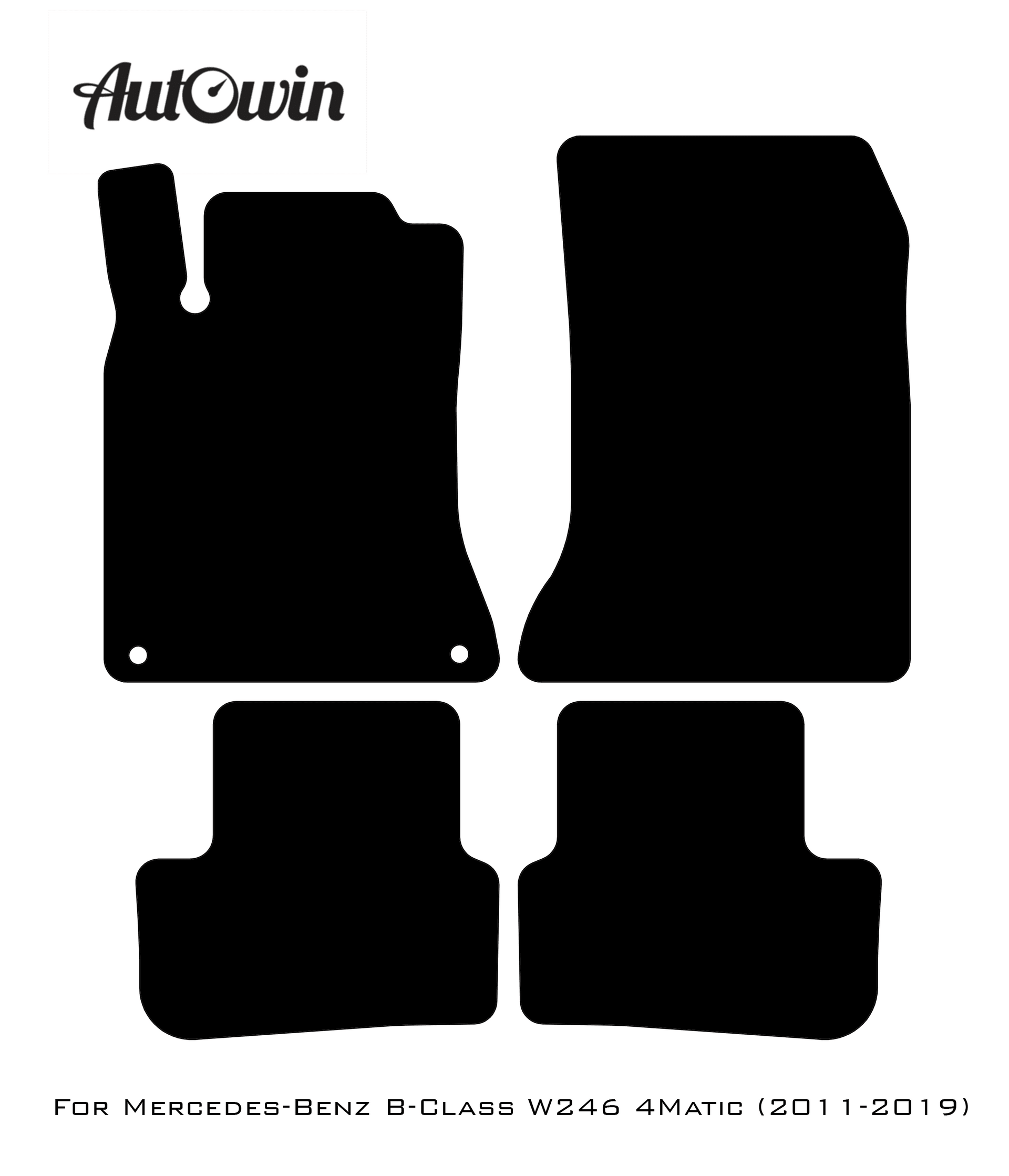 Red Floor Mats For Mercedes Benz B-Class W246 4Matic (2011-2019) | Limited Edition - AutoWin