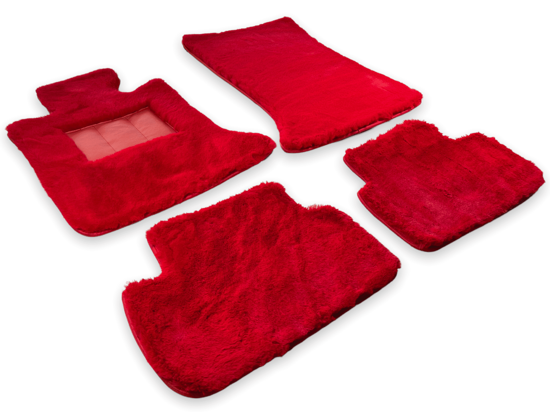 Red Sheepskin Floor Mats For Rolls Royce Cullinan Rr31 2018-2023 Er56 Design Brand - AutoWin