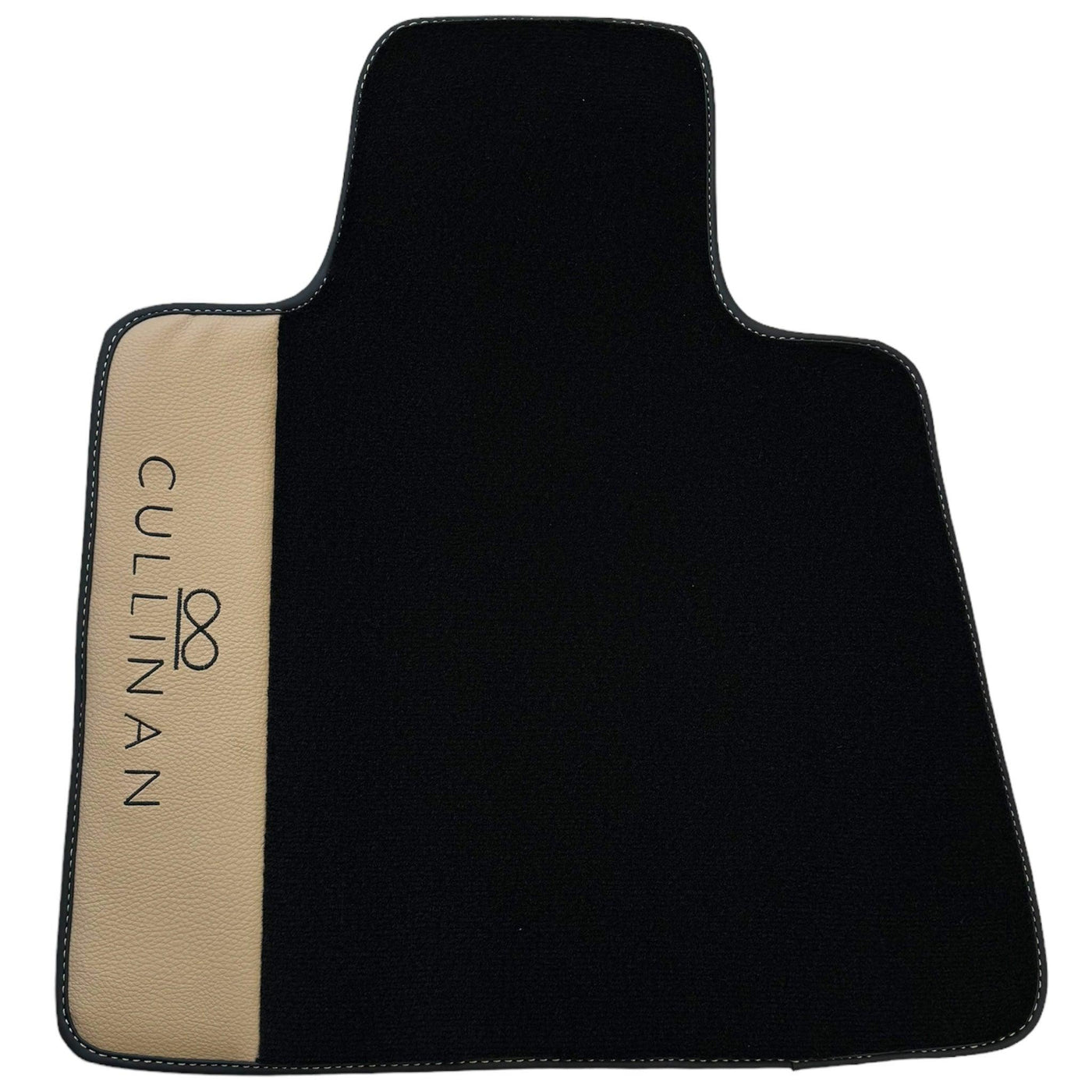 Black Floor Mats for Rolls Royce Cullinan with Beige Leather - AutoWin