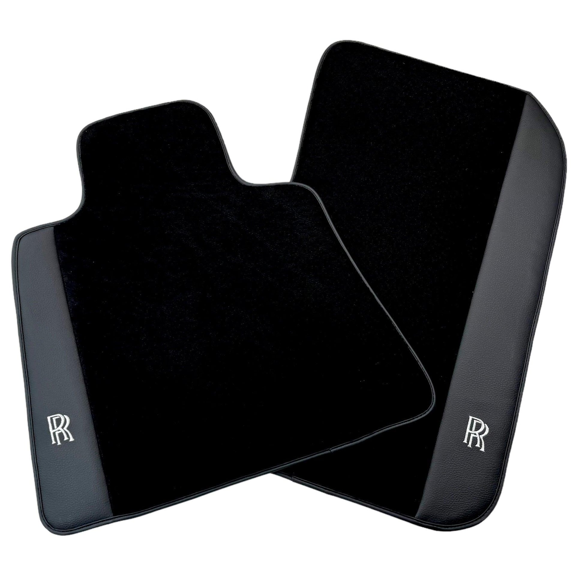 Black Floor Mats for Rolls Royce Cullinan with Black Leather - AutoWin
