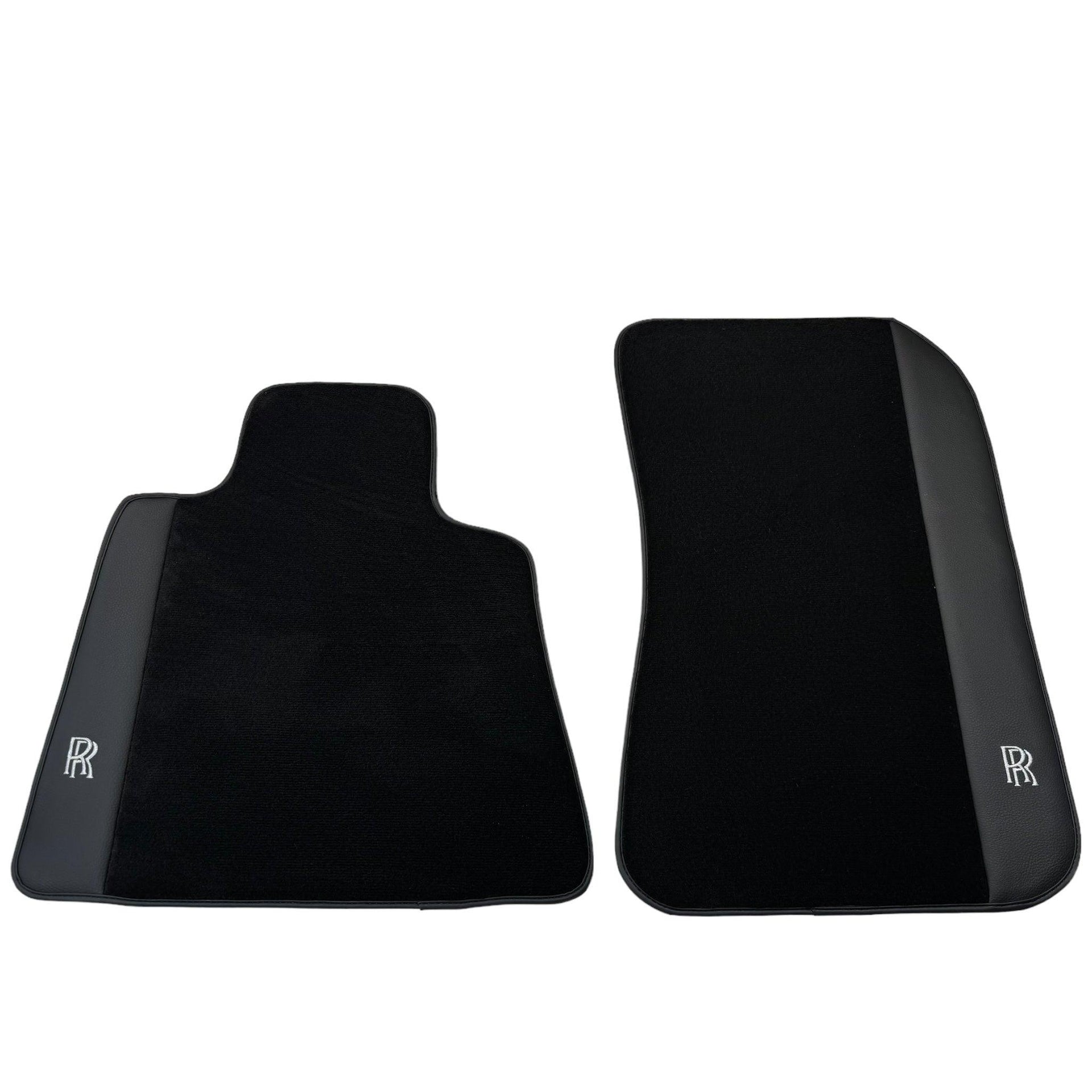 Black Floor Mats for Rolls Royce Cullinan with Black Leather - AutoWin