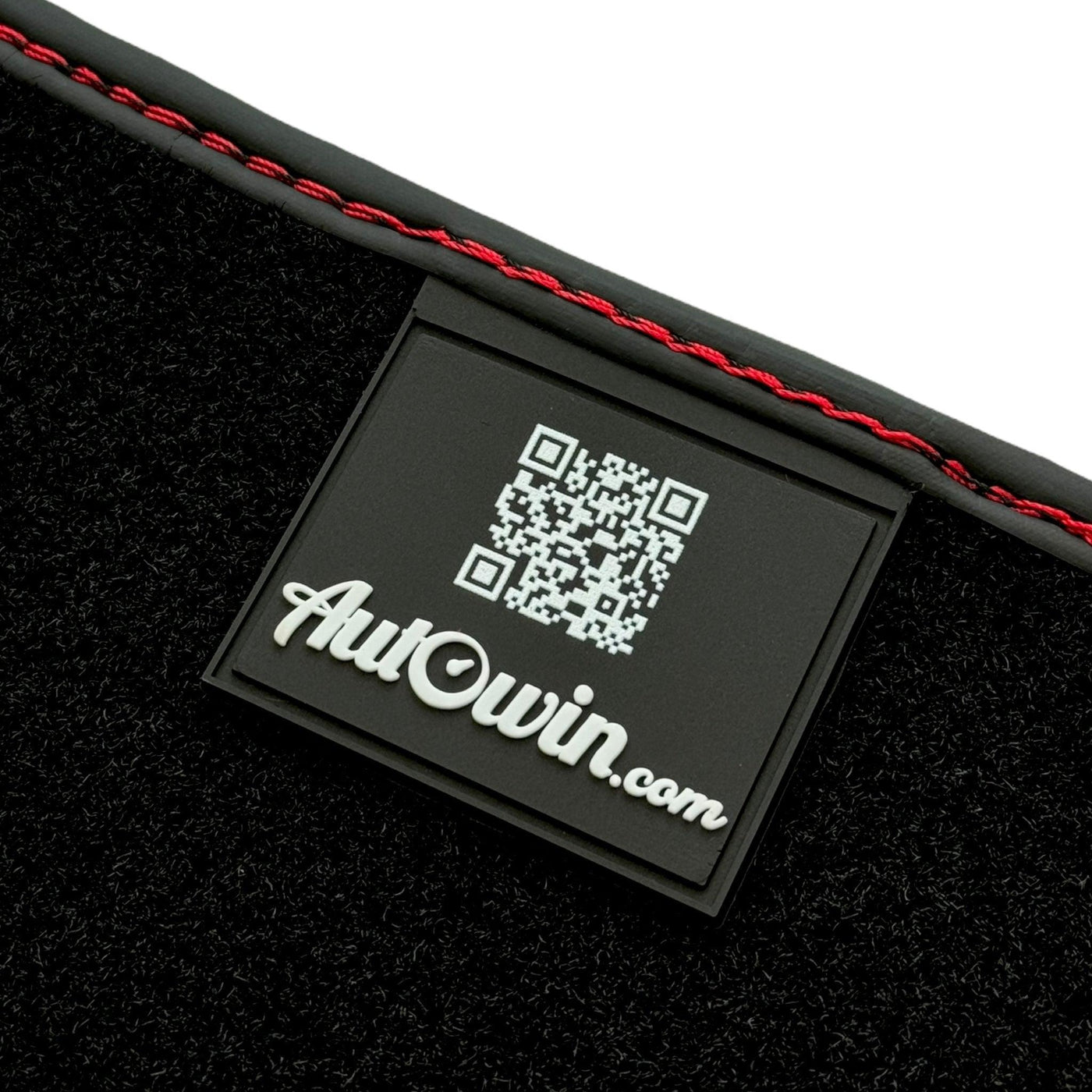 Black Floor Mats for Rolls Royce Cullinan with Red Alcantara Leather - AutoWin