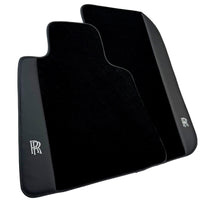 Black Floor Mats for Rolls Royce Cullinan with Black Leather - AutoWin