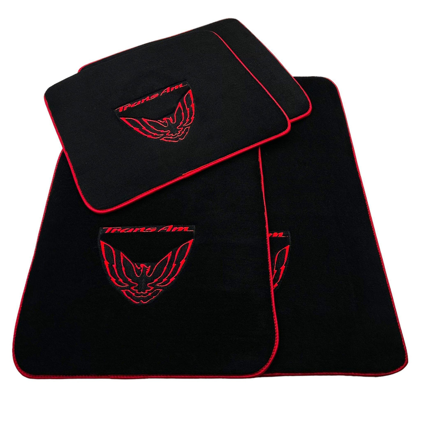 Black Floor Mats Red Trim for Pontiac FireBird (1970-1981) Trans Am - AutoWin