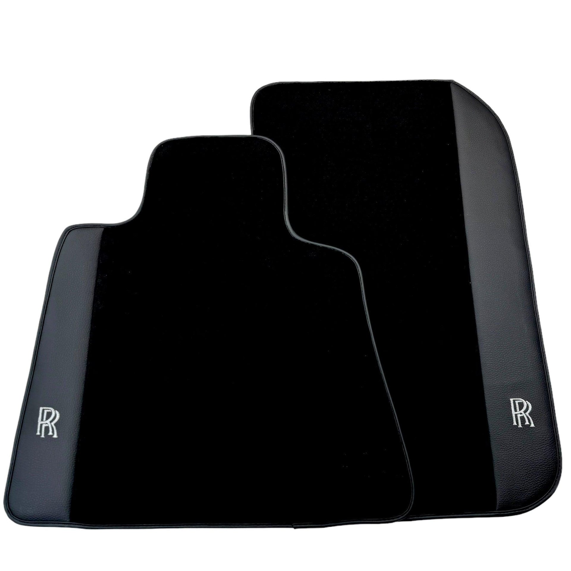 Black Floor Mats for Rolls Royce Cullinan with Black Leather - AutoWin