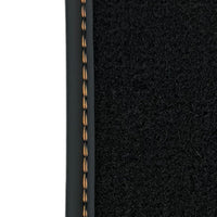 Black Floor Mats for Rolls Royce Ghost Series I (2010–2020) with Orange Leather - AutoWin