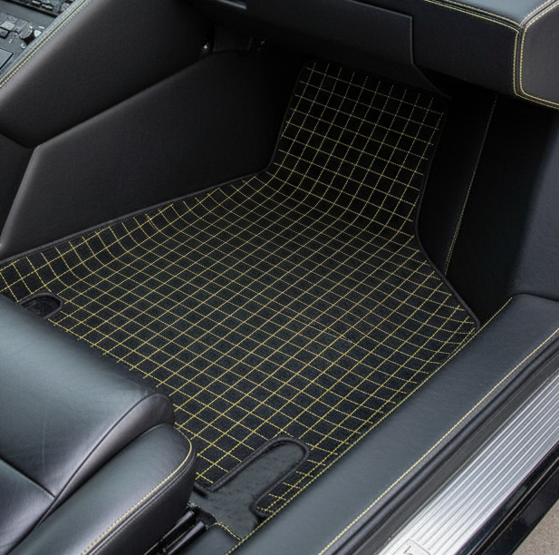 Customizable Leather Floor Mats with Triangle Pattern for Lamborghini Countach (1974–1990) - AutoWin