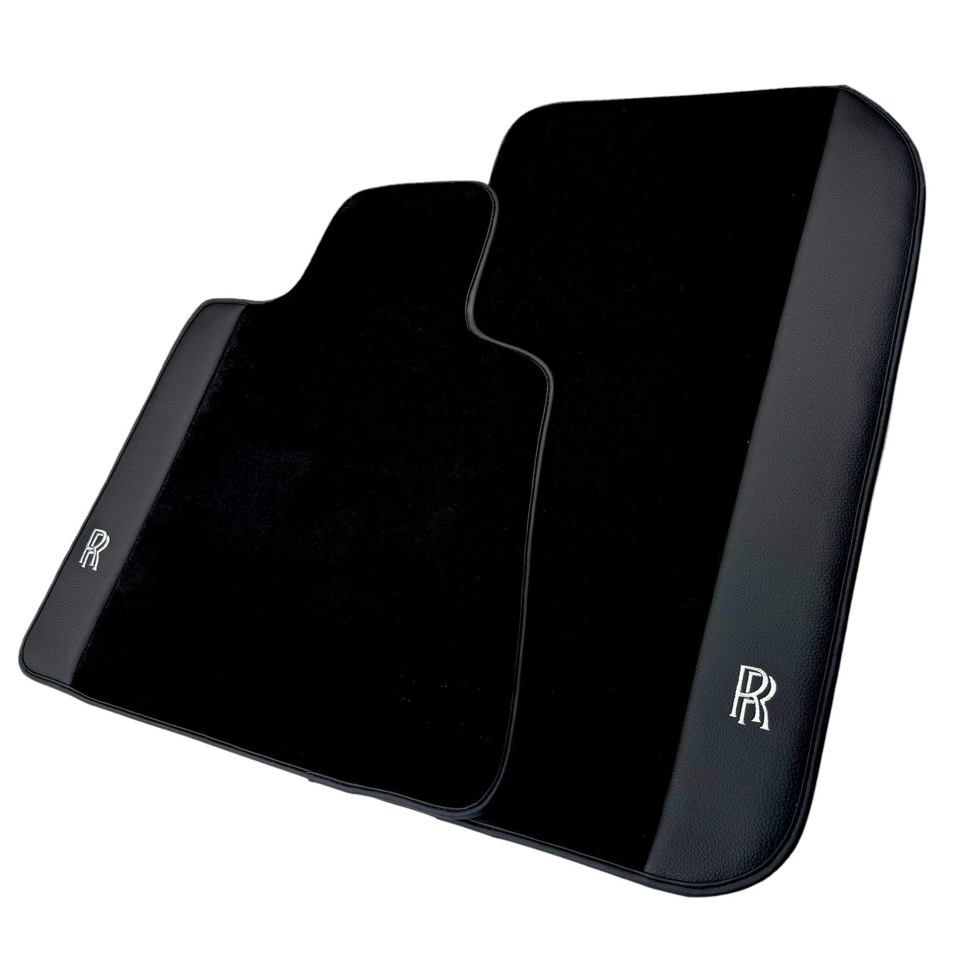 Black Floor Mats for Rolls Royce Cullinan with Black Leather - AutoWin