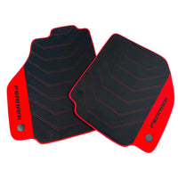 Alcantara Black Floor Mats for Ferrari 458 Spider (2012-2015) with Red Alcantara