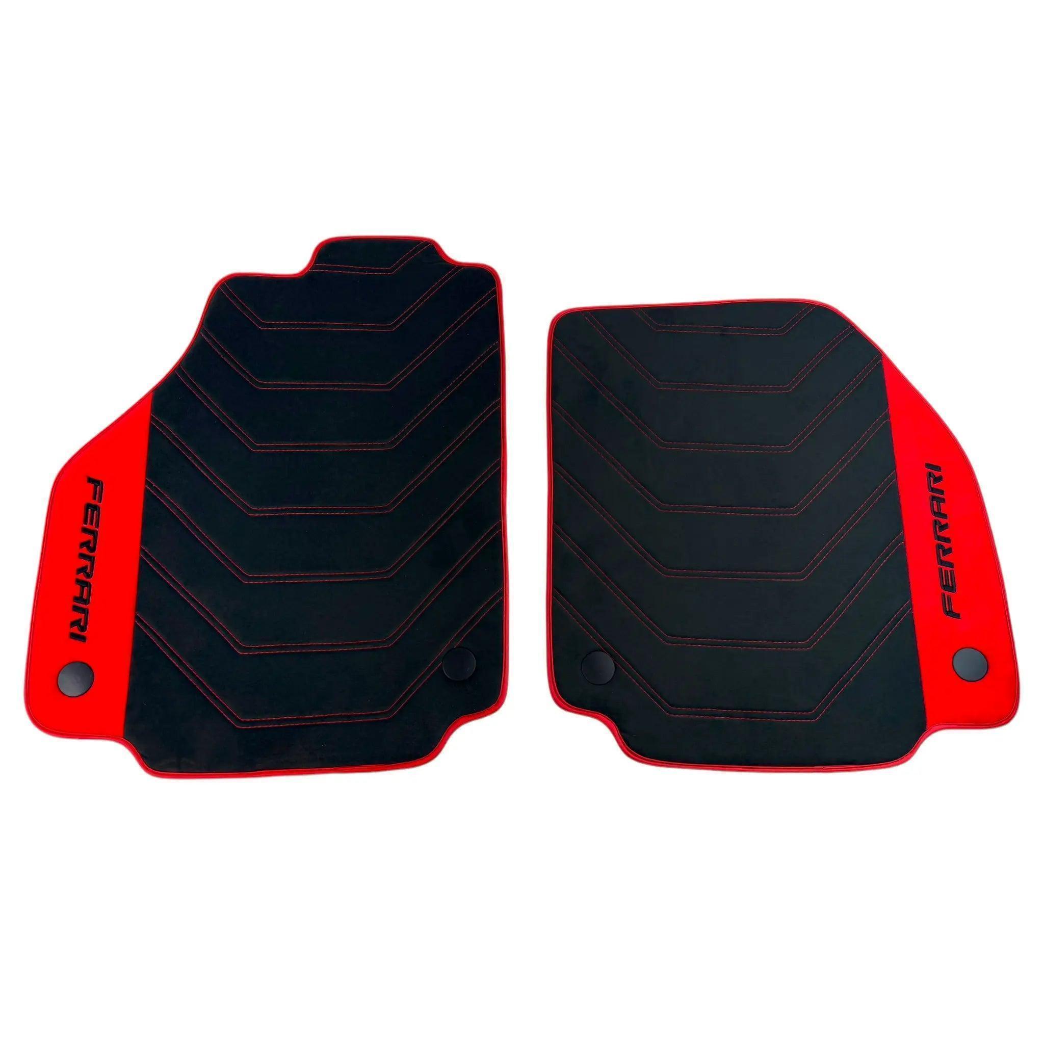 Alcantara Black Floor Mats for Ferrari 458 Spider (2012-2015) with Red Alcantara
