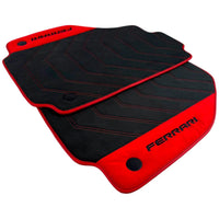 Alcantara Black Floor Mats for Ferrari 458 Spider (2012-2015) with Red Alcantara