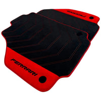 Alcantara Black Floor Mats for Ferrari 458 Spider (2012-2015) with Red Alcantara