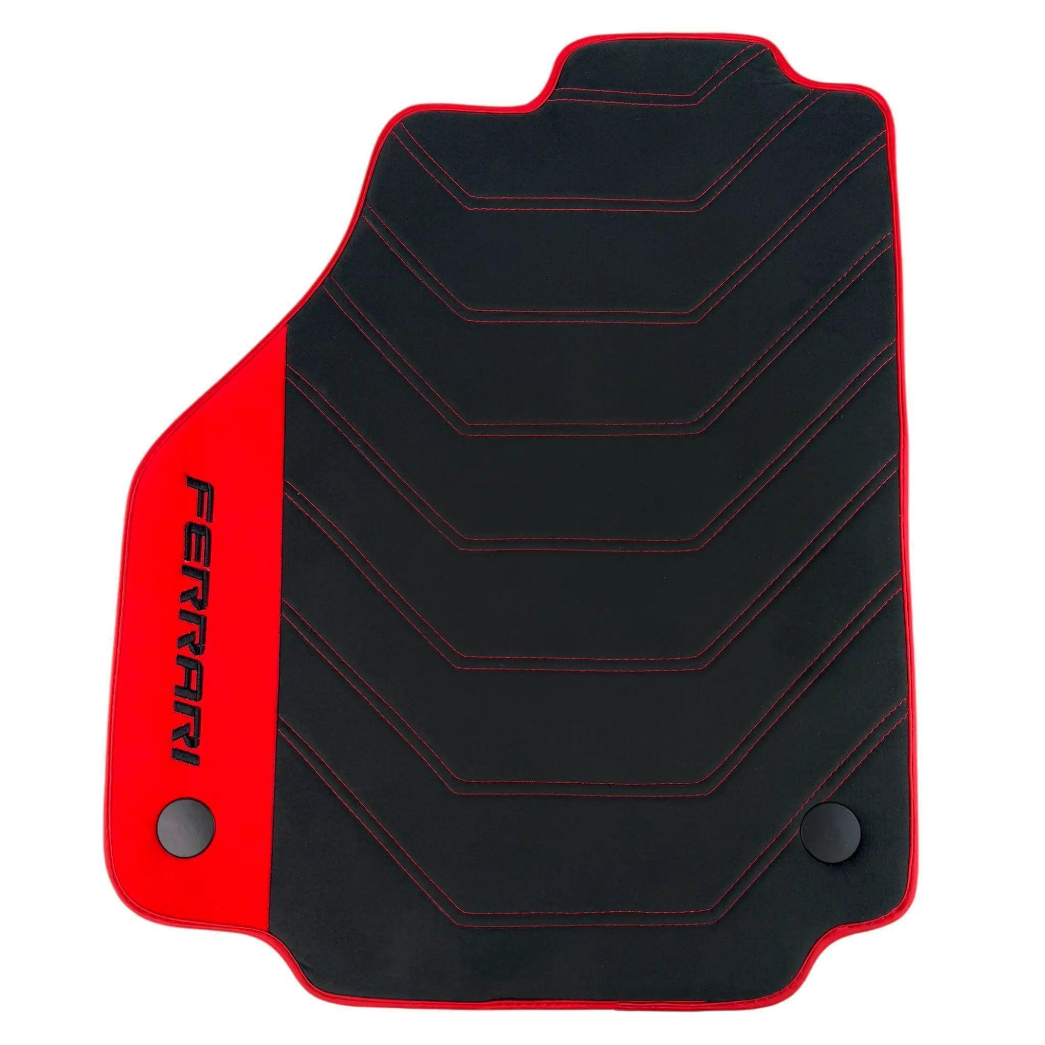 Alcantara Black Floor Mats for Ferrari 458 Spider (2012-2015) with Red Alcantara