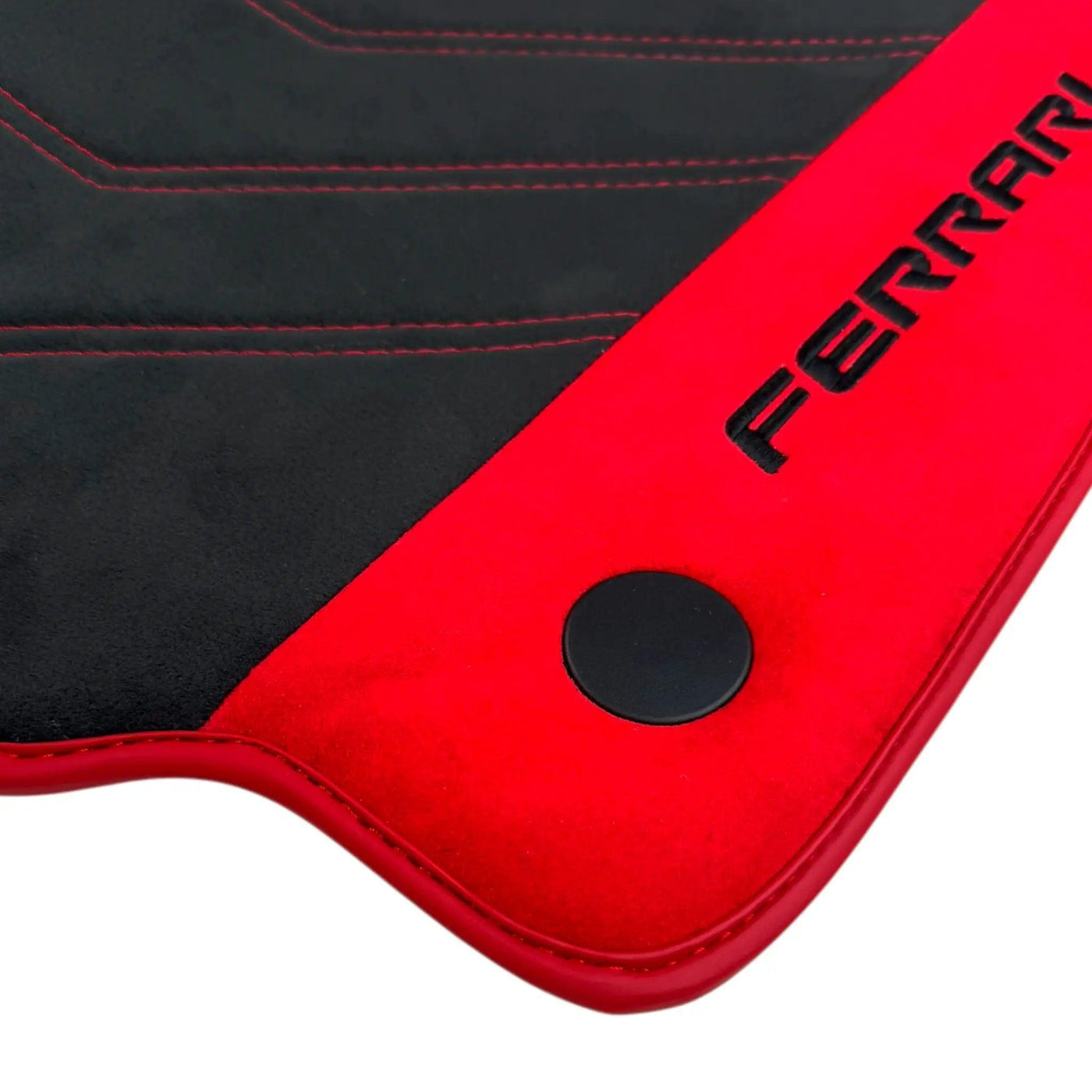 Alcantara Black Floor Mats for Ferrari 458 Spider (2012-2015) with Red Alcantara