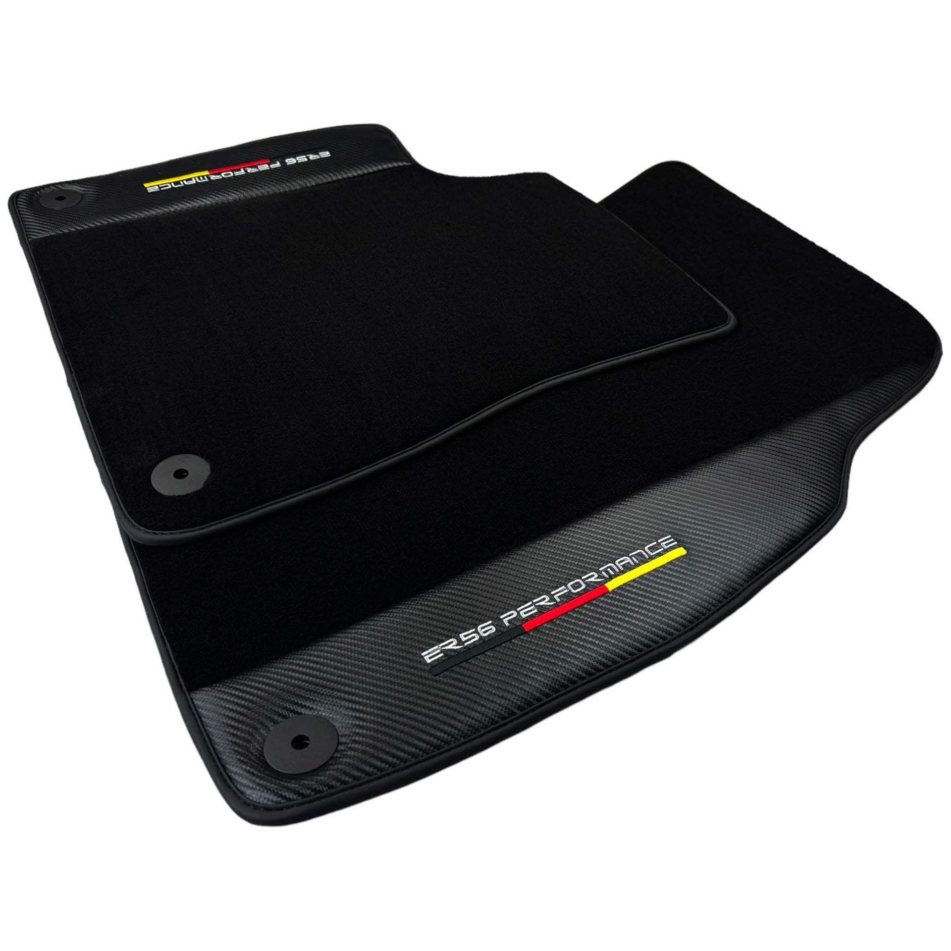 Black Floor Mats for Porsche 981 Boxster (2013-2016) with Carbon | ER56 Performance - AutoWin