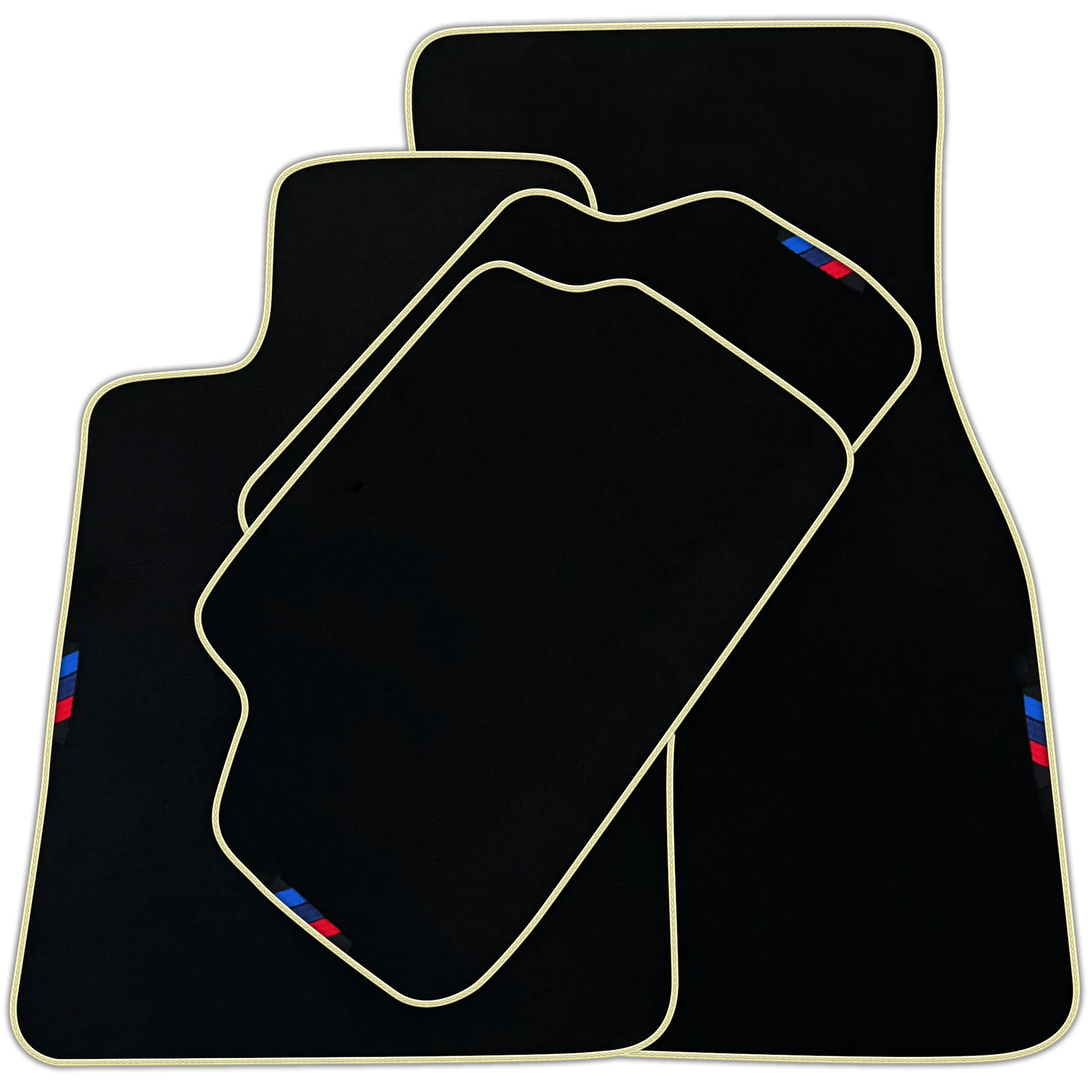 Black Floor Mats For BMW X1 Series E84 | White Trim | Various Trim Colors