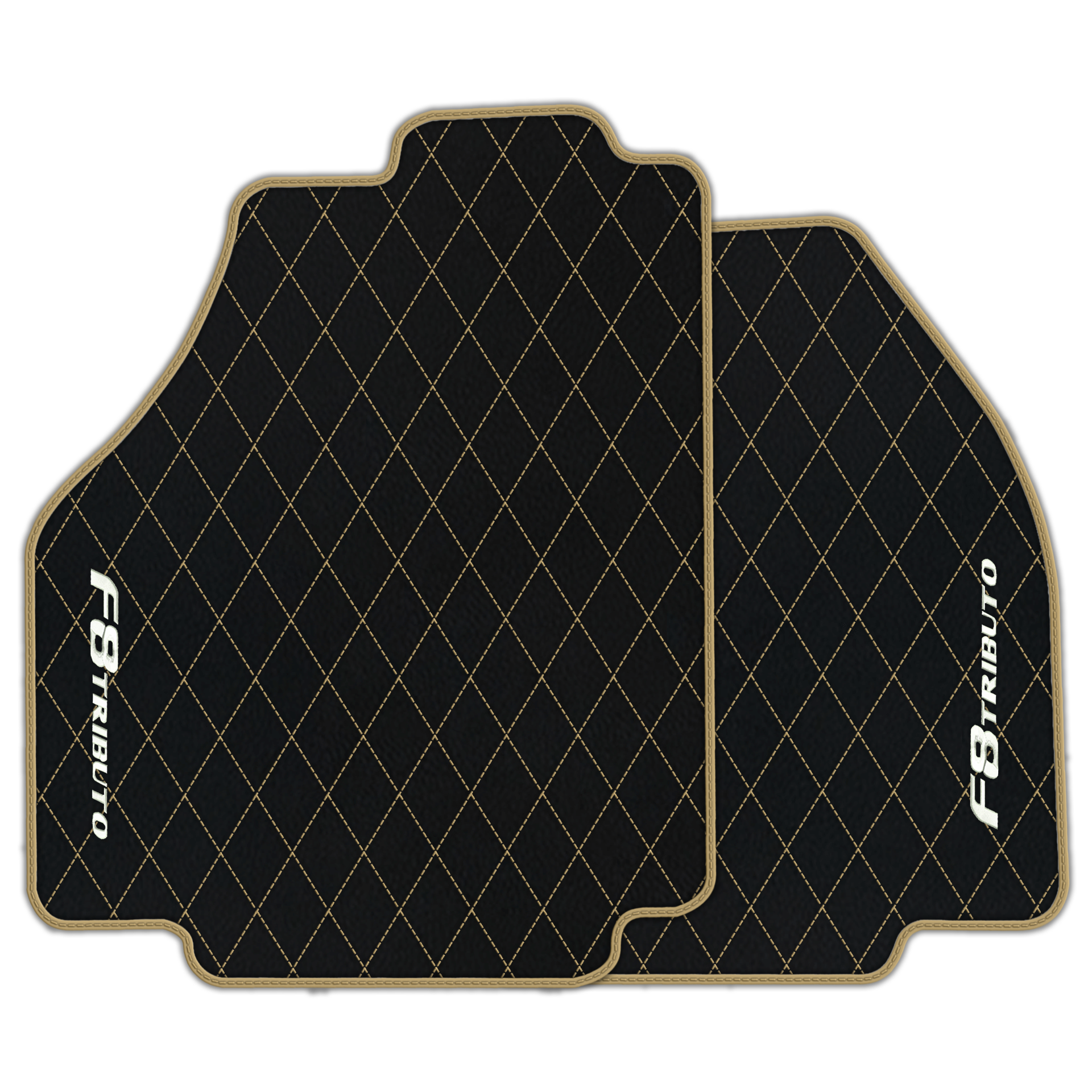 Premium Black Leather Floor Mats for Ferrari F8 Spider (2019-2023)