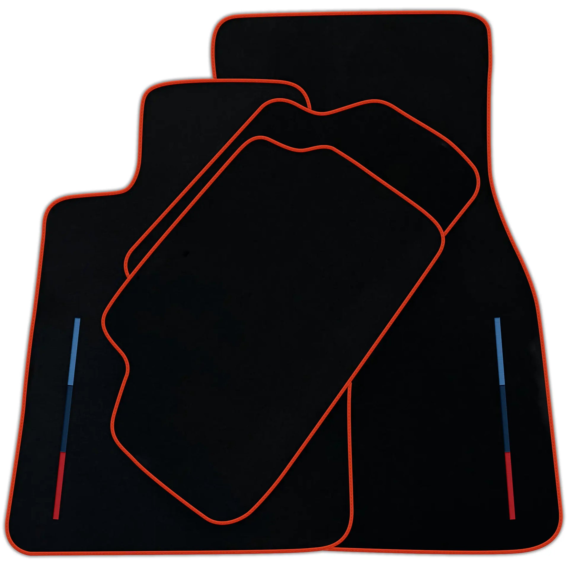 Black Floor Mats For BMW 3 Series E36 Convertible With 3 Color Stripes Tailored Set Perfect Fit | Various Trim Colors