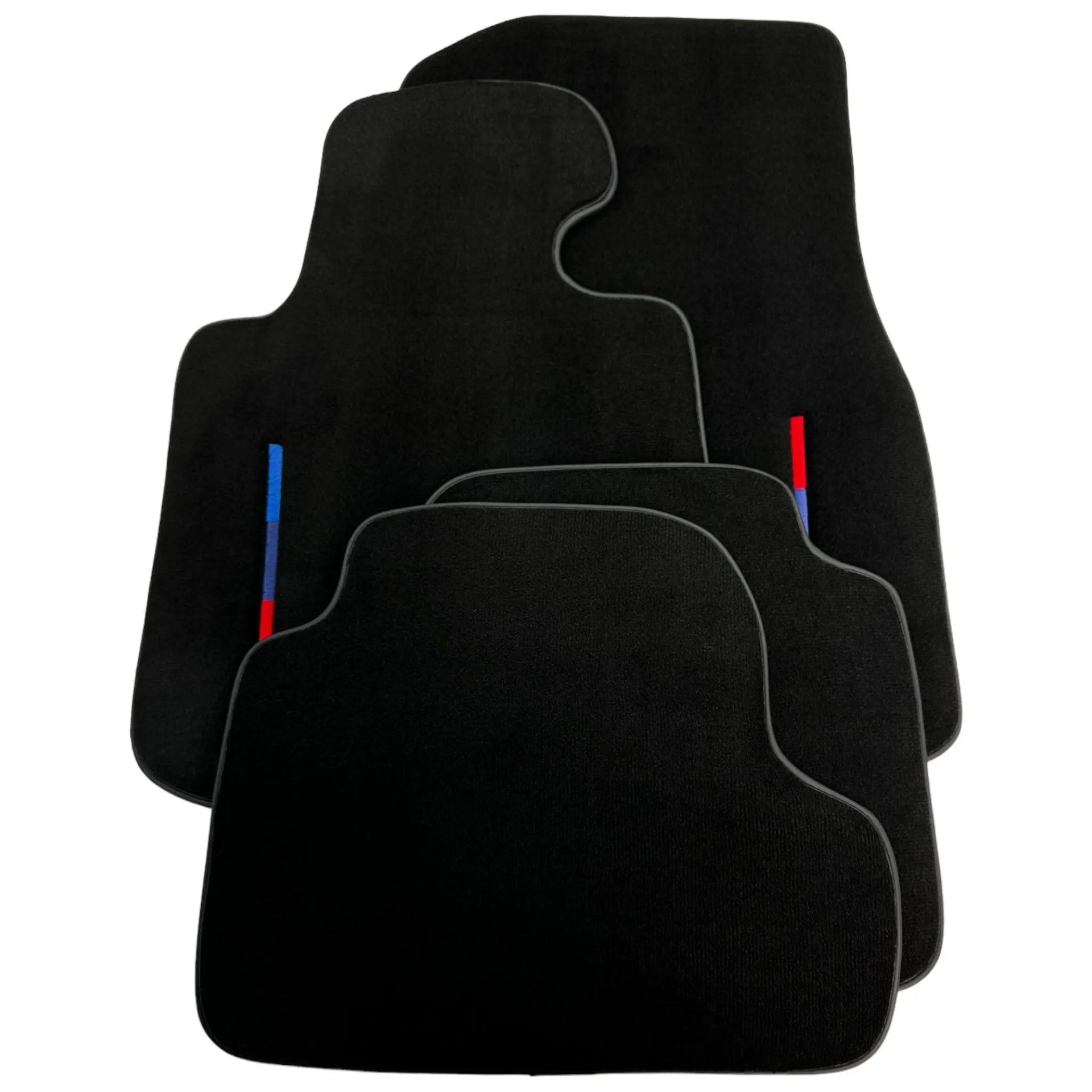 Black Floor Mats For BMW 4 Series F32 With Color Stripes Tailored Set Perfect Fit - AutoWin