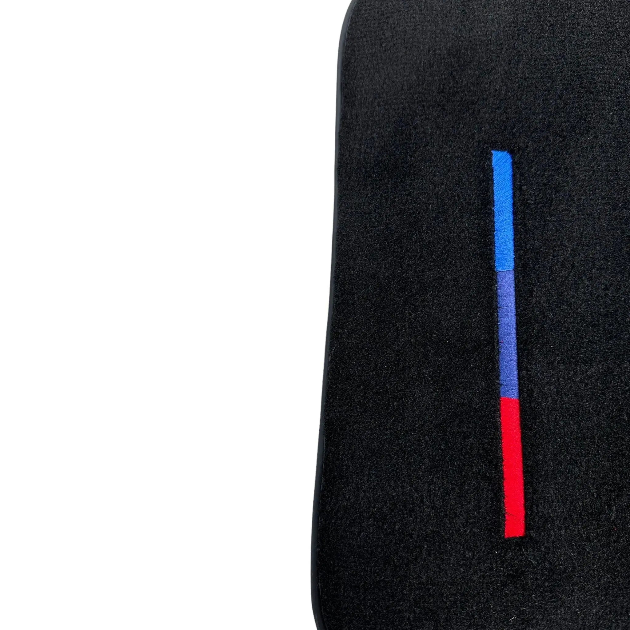 Black Floor Mats For BMW 4 Series F32 With Color Stripes Tailored Set Perfect Fit - AutoWin