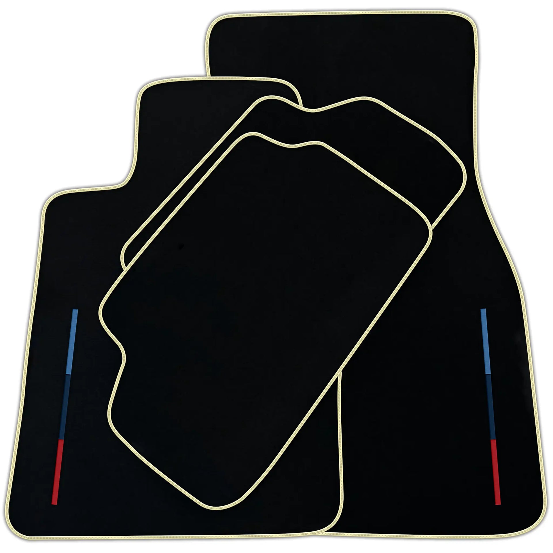 Black Floor Mats For BMW 5 Series E60 With Color Stripes Tailored Set Perfect Fit | Various Trim Colors