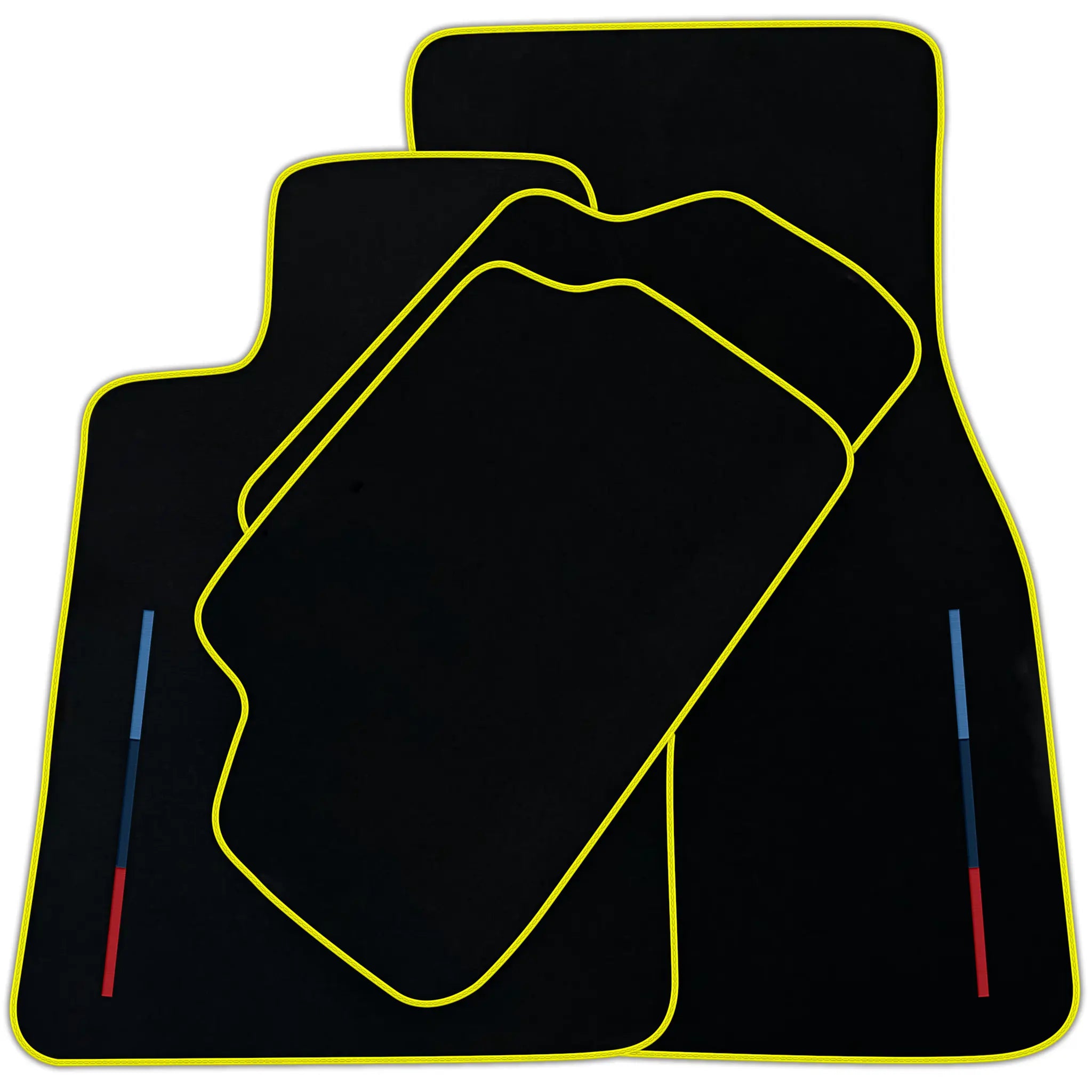 Black Floor Mats For BMW M4 Series F82 With Color Stripes Tailored Set Perfect Fit | Various Trim Colors