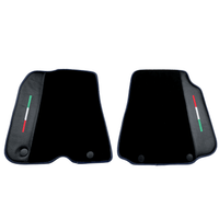 Black Floor Mats for Ferrari 812 Superfast (2018-2023) with Carbon Leather | Blue Trim - AutoWin