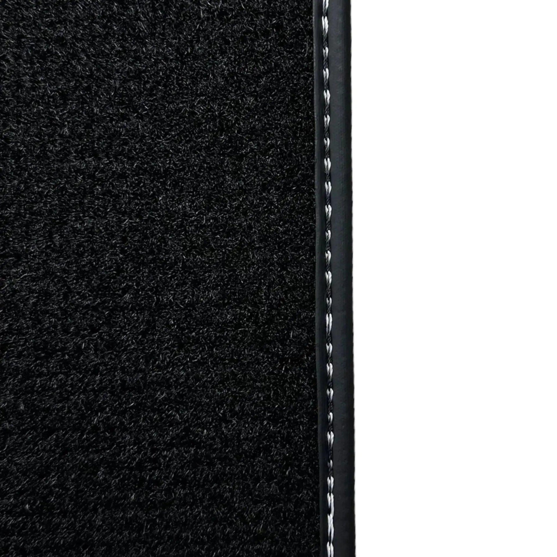 Black Floor Mats for Mini Cabrio R57 Convertible (2009-2016) with Leather - AutoWin