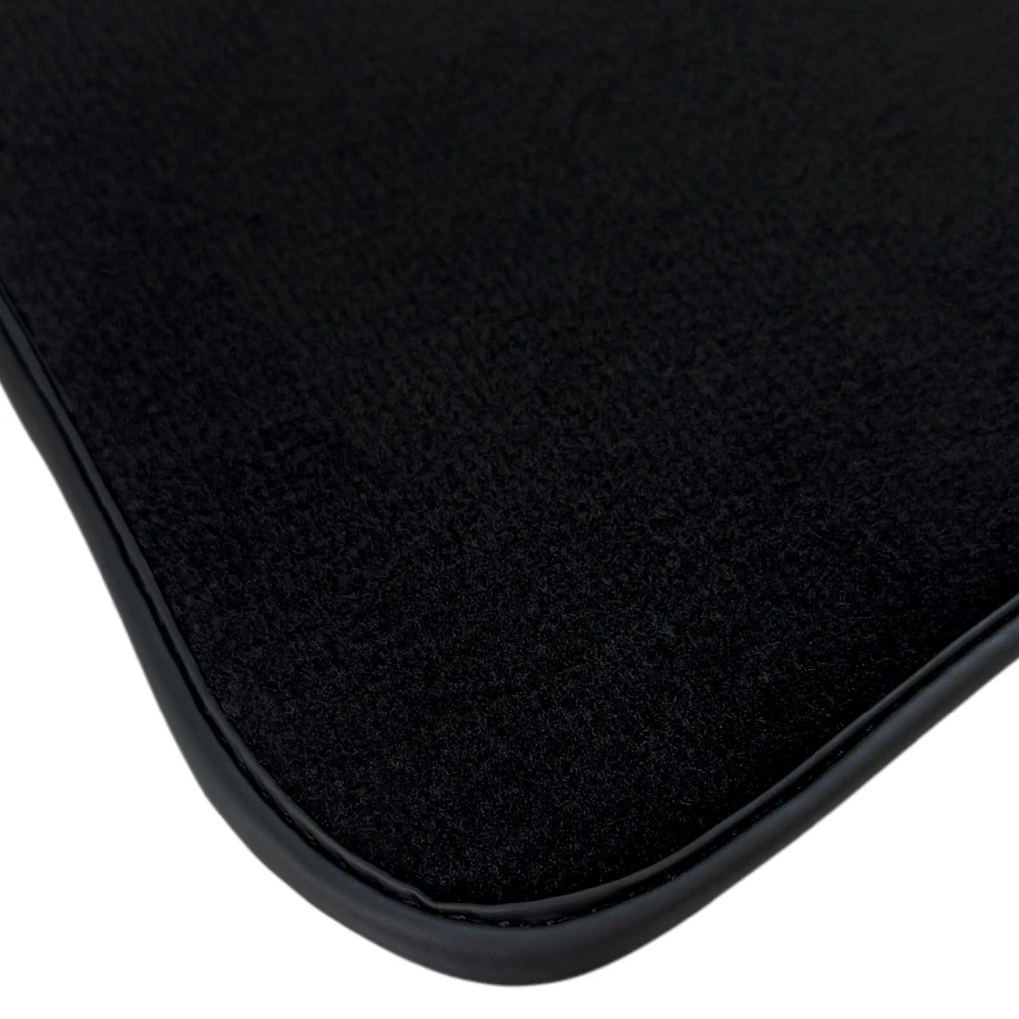 Black Floor Mats for Rolls Royce Phantom Sedan (2003-2016) with Green Leather